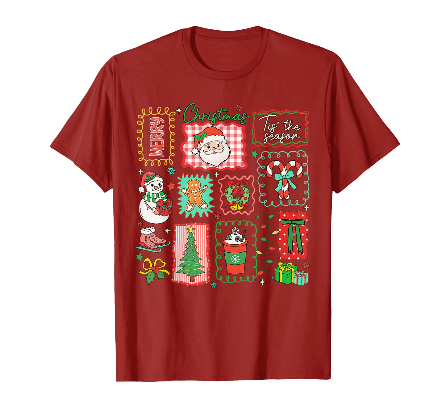 Preppy Tis The Season Merry Christmas Santa Family Xmas Kids T-Shirt
