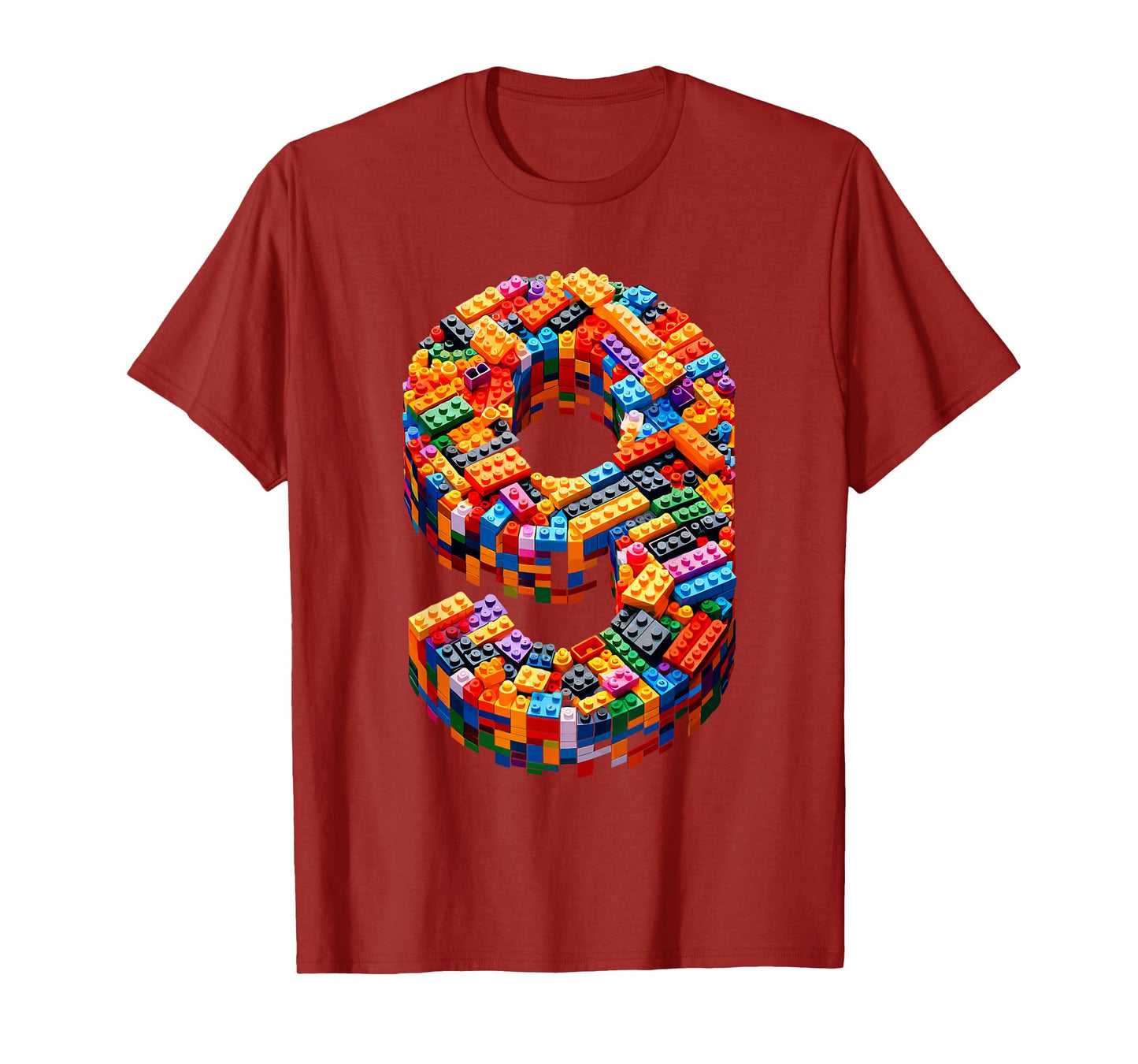 9 Year Old Blocks Building Master Builder 9th Birthday Boy T-Shirt