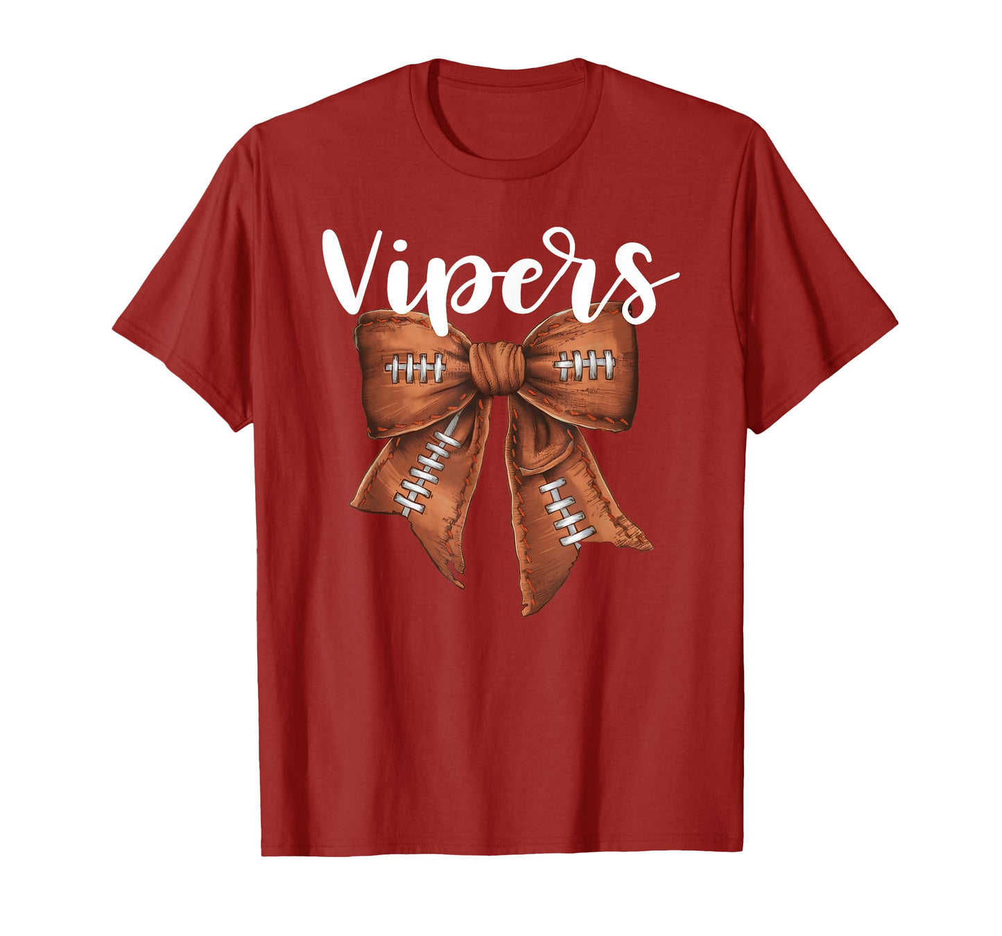 Vipers Football Bow School Spirit Team Mascot Game Night T-Shirt