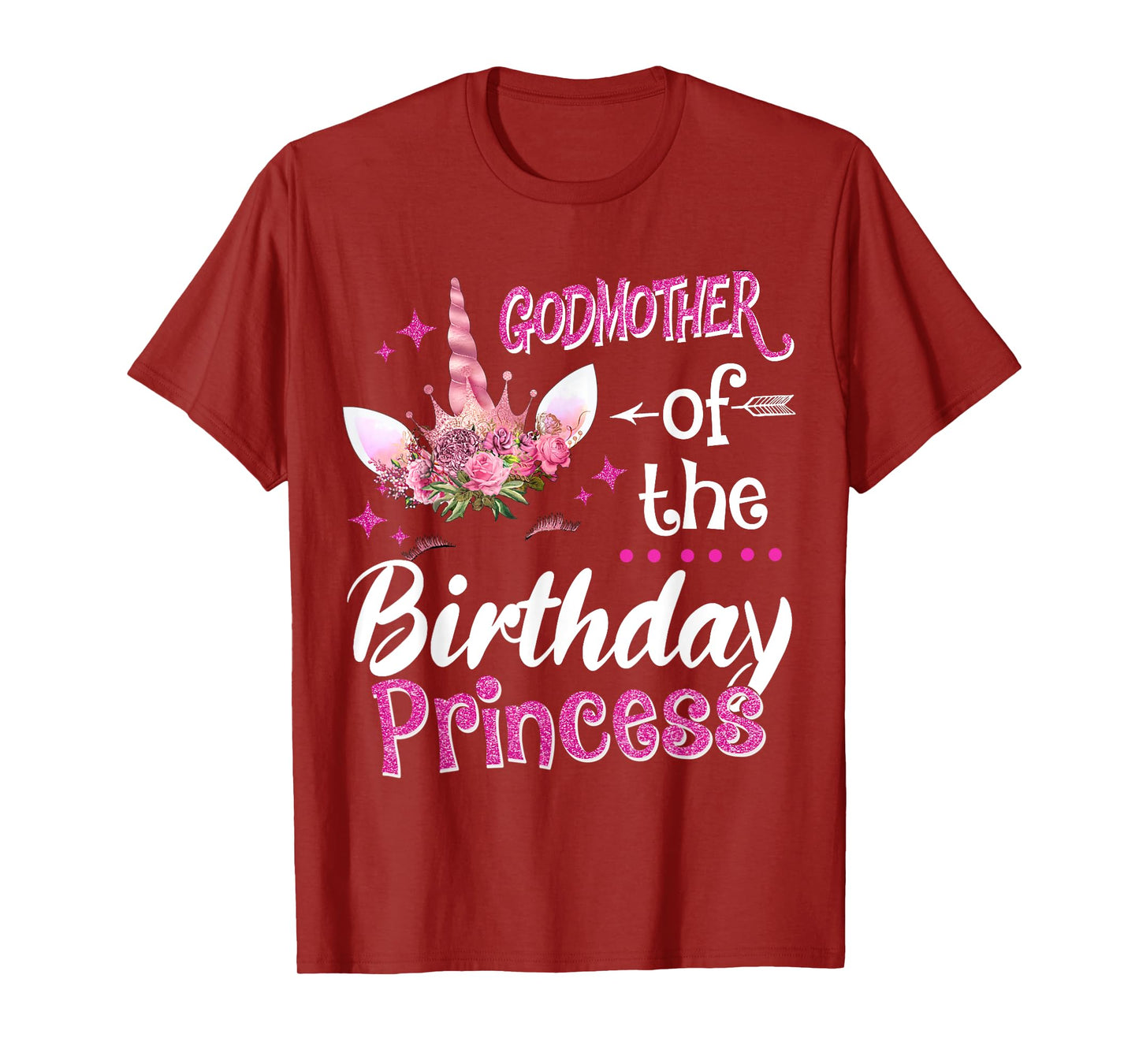 Godmother Of The Birthday Princess Unicorn Flower Mommy T-Shirt
