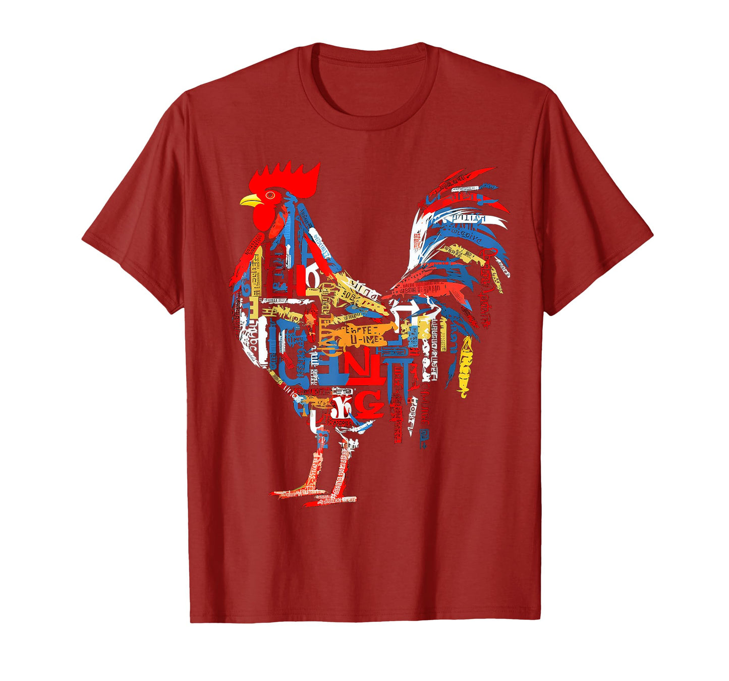 @n!mal Chicken Farm Text Colorful Art Abstract Graphic Chicken T-Shirt, Small