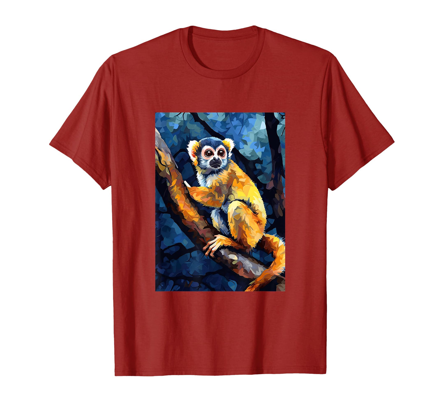 Squirrel Monkey Starry Night Painting Men Women Kids T-Shirt