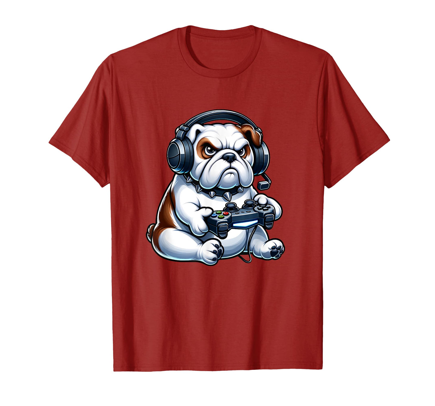 Cute Bulldog Gamer Video Games Funny Boys Girls Kids T-Shirt