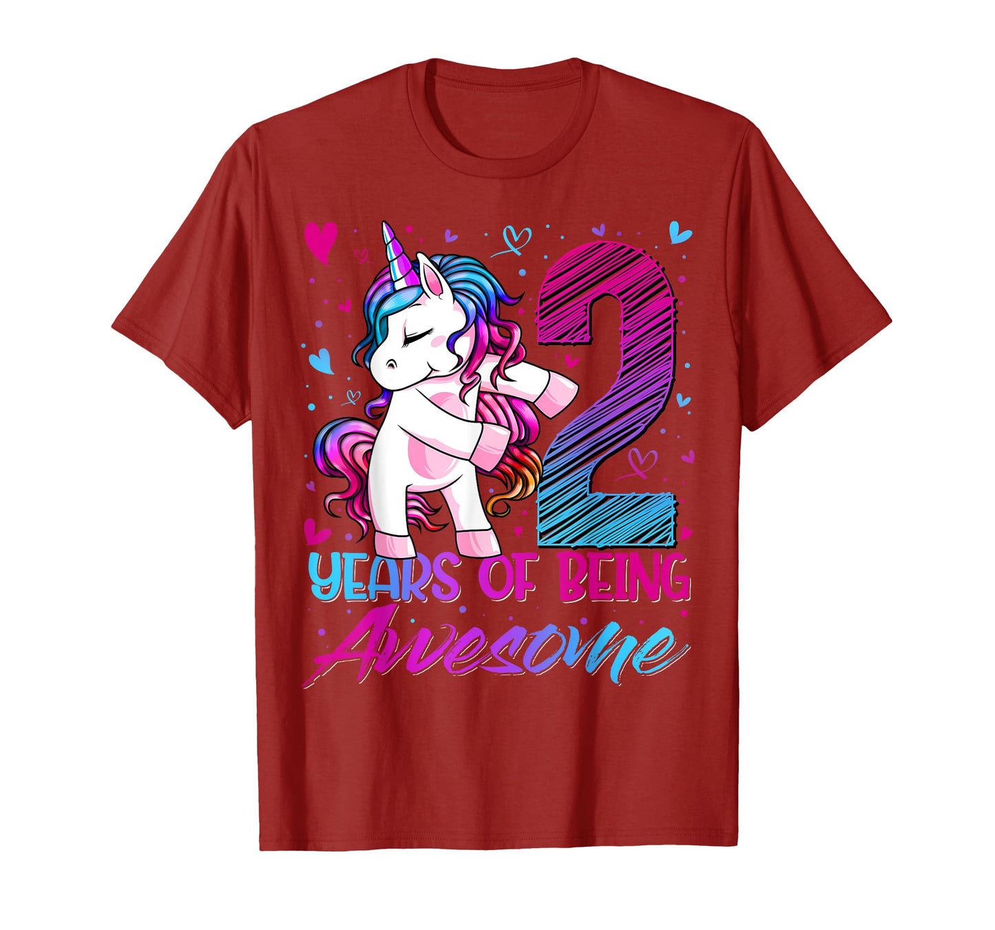 2 Year Old Gifts Unicorn Flossing 2nd Birthday Girl Party T-Shirt