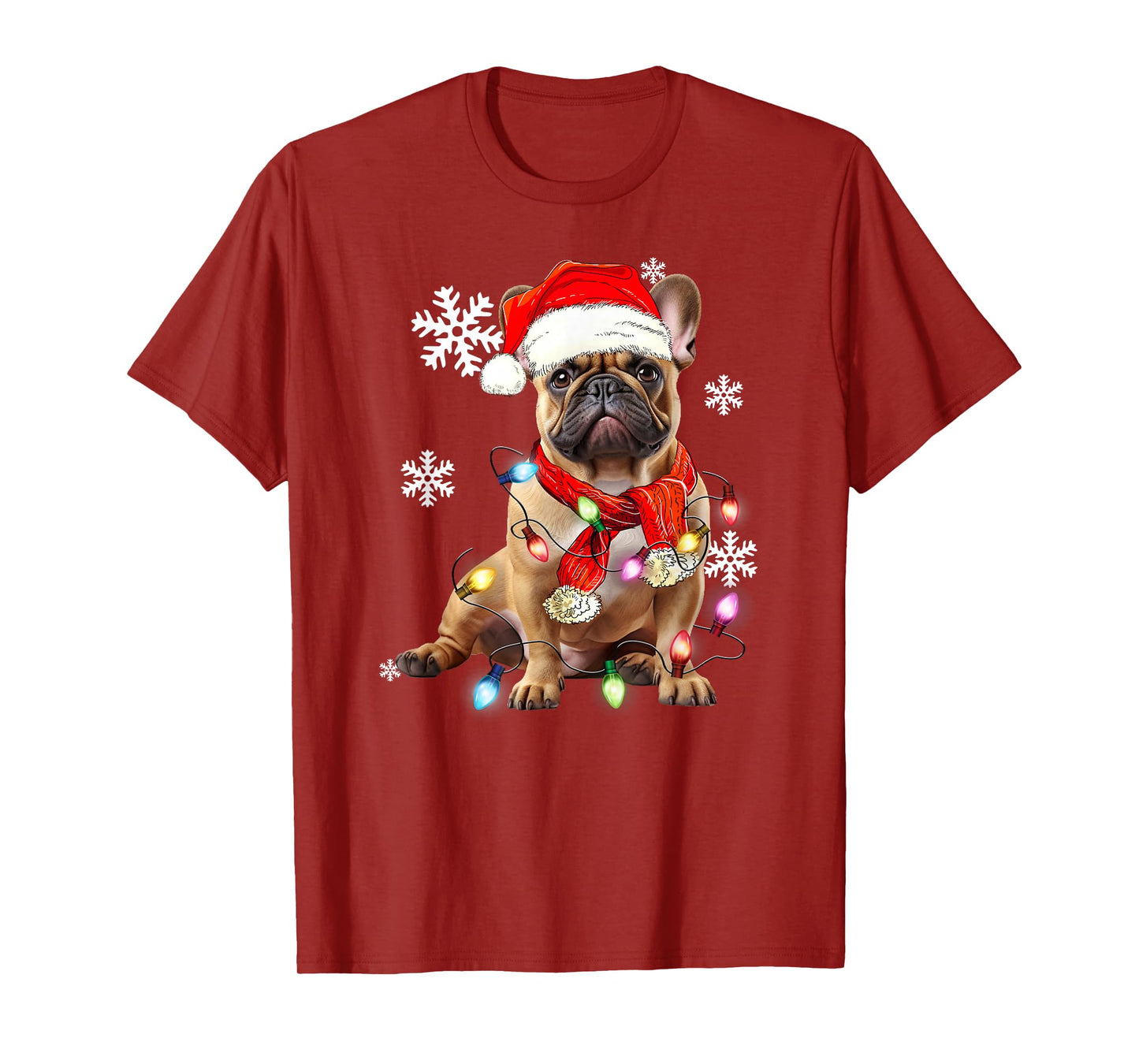 French Bulldog Dog Christmas Light Pajama Pet Xmas T-Shirt