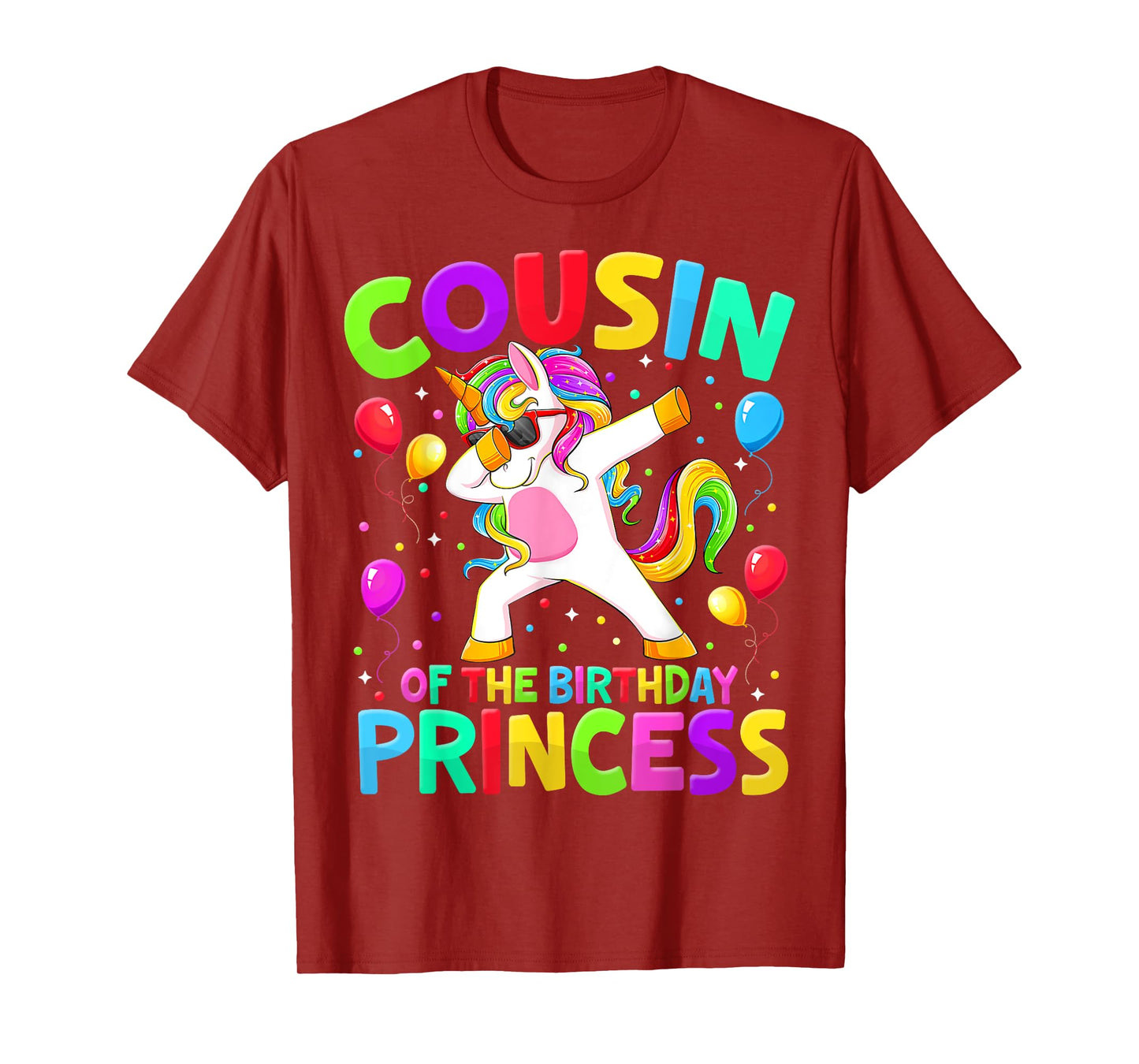 Cousin Of The Birthday Princess Girl Dabbing Unicorn Bro Sis T-Shirt