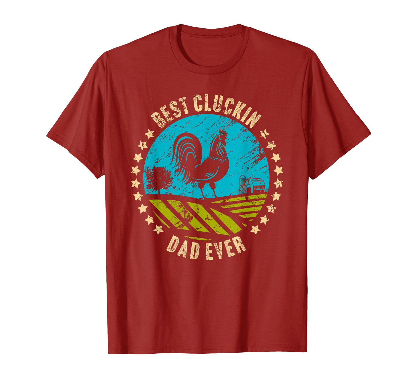 Chicken Farmer Farm Rooster for Dad Father Grandpa Papa T-Shirt