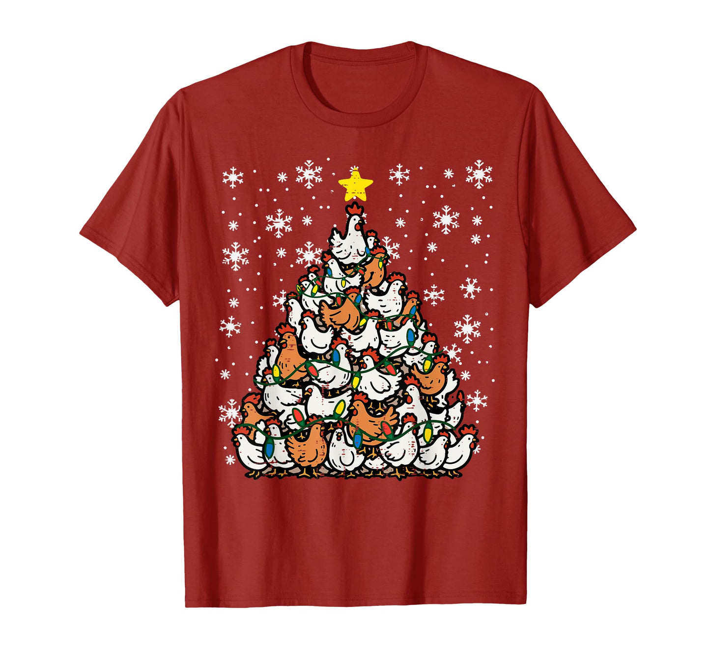 Christmas Chickens Xmas Tree Hens Farm Farmer Women Kids Men T-Shirt
