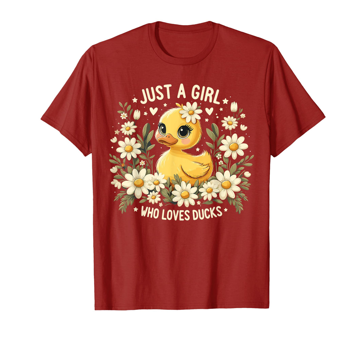 Just a Girl Who Loves Ducks Girl Cute Funny Duck T-Shirt