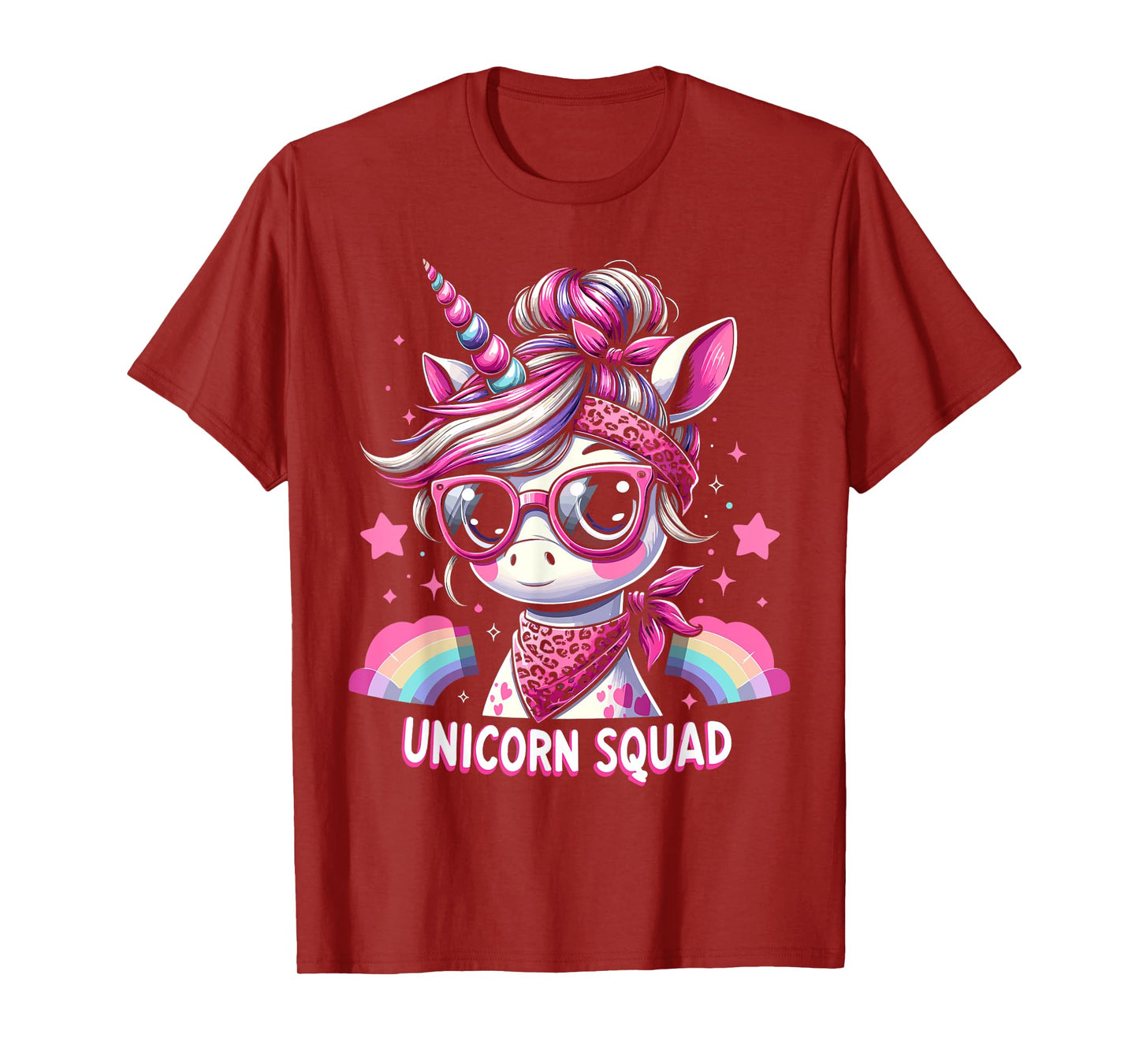 Unicorn Squad - Graceful Unicorn with leopard Bandana T-Shirt
