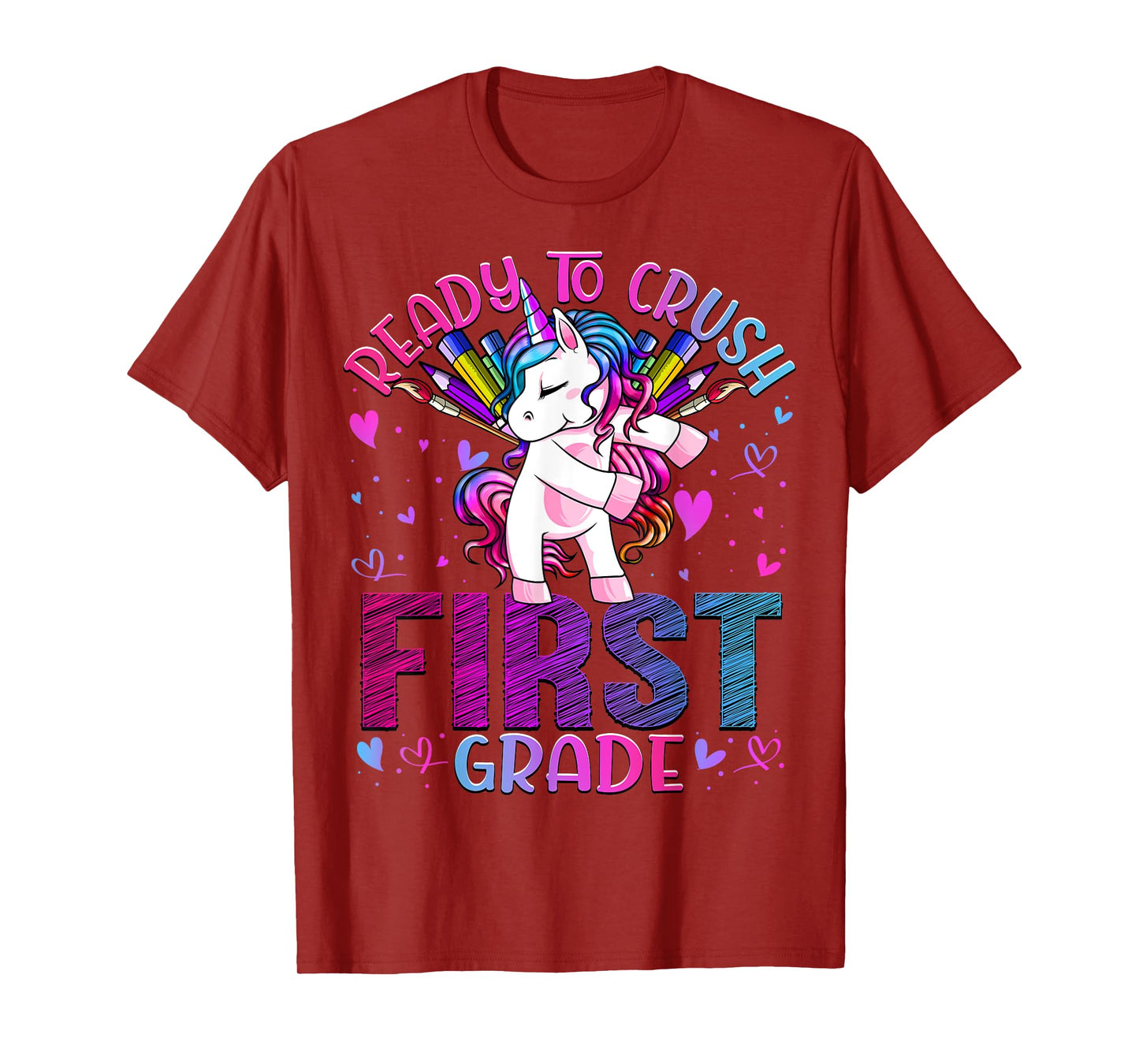 Ready to Crush First 1st Grade Back To School Unicorn Kids T-Shirt