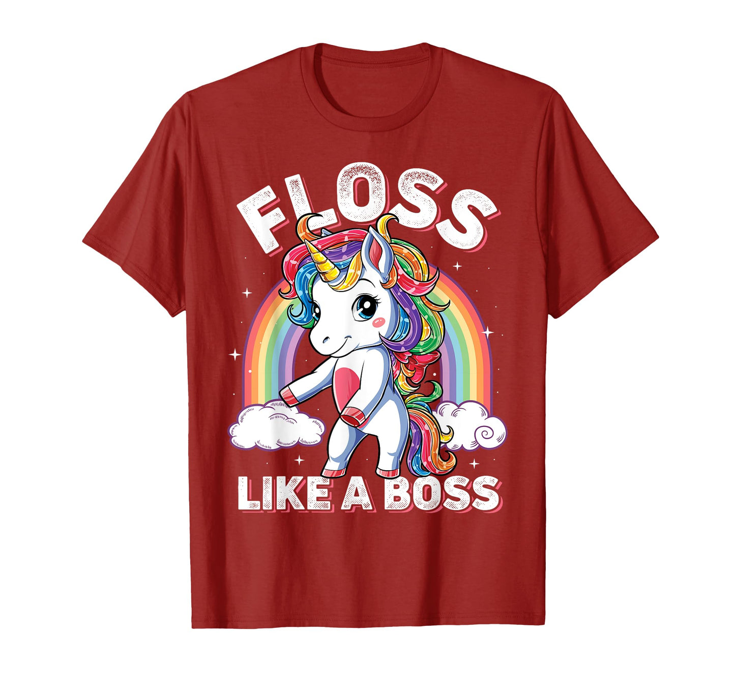 Unicorn Floss Like A Boss T shirt Girls Rainbow Flossing Tee T-Shirt