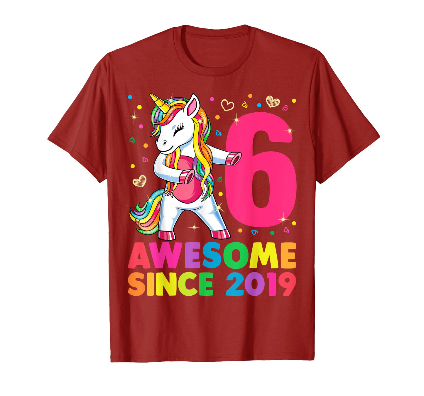 6 Years Old Unicorn Flossing 6th Birthday Girl Unicorn Party T-Shirt