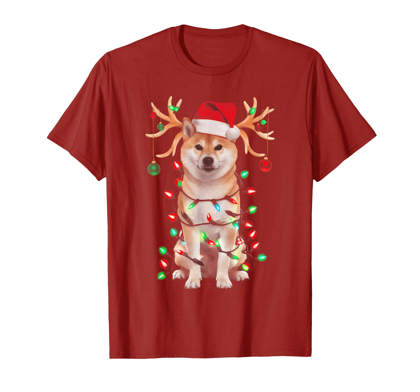 Shiba Inu Christmas Tree Shirt Shiba Inu Santa Hat Lover T-Shirt