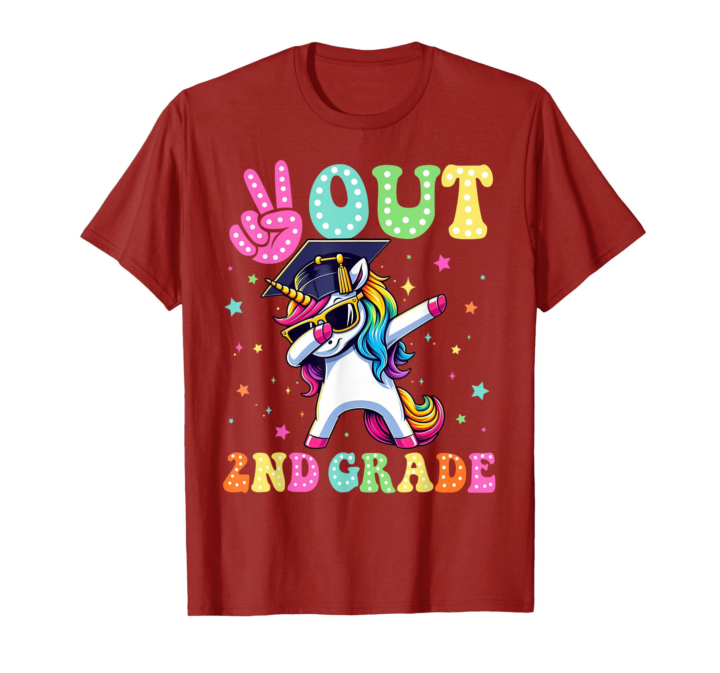 Unicorn Peace Out 2nd Grade Graduate Last Day Of School Kids T-Shirt