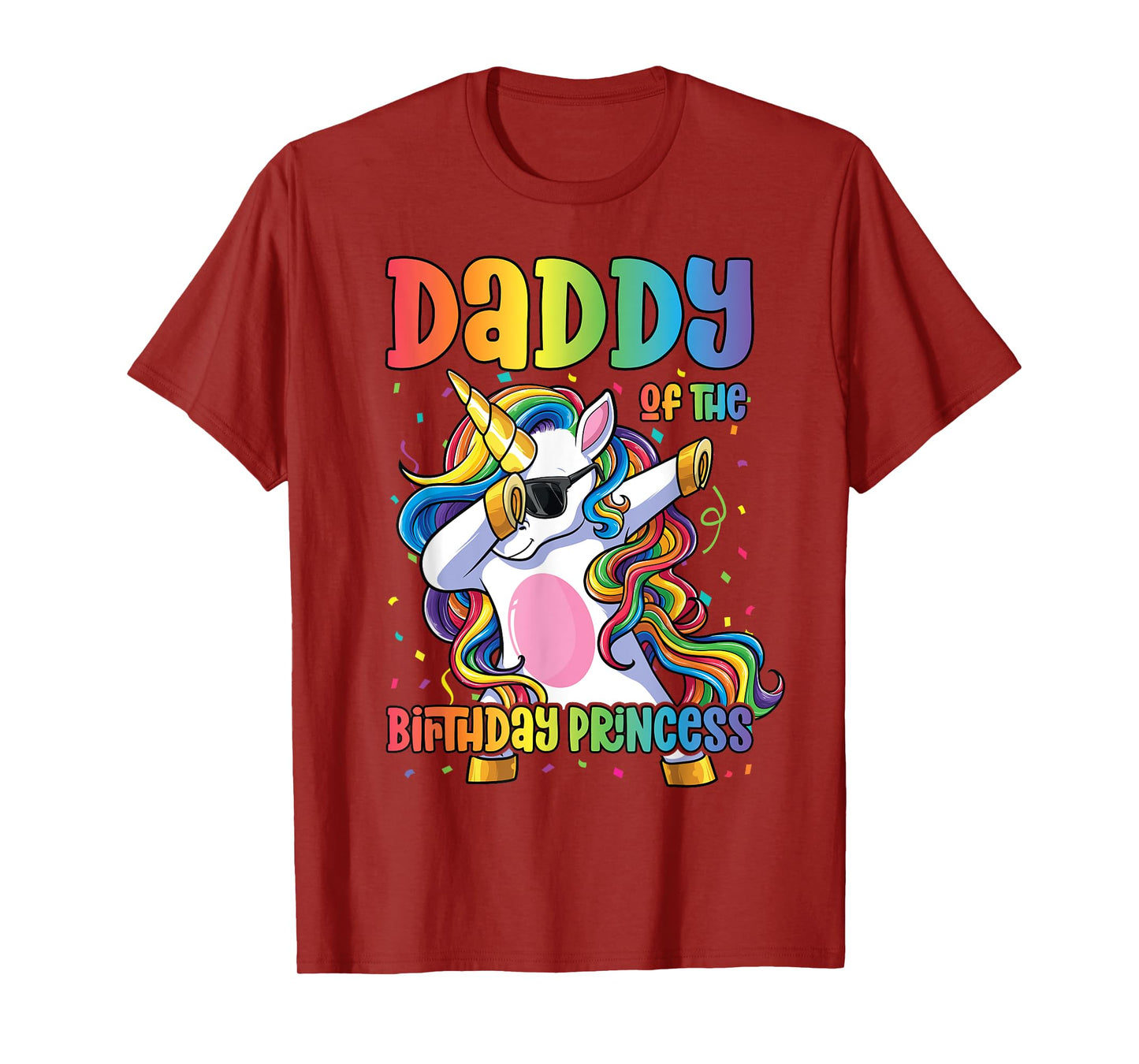 Daddy of the Birthday Princess Girl Dabbing Unicorn Dad T-Shirt