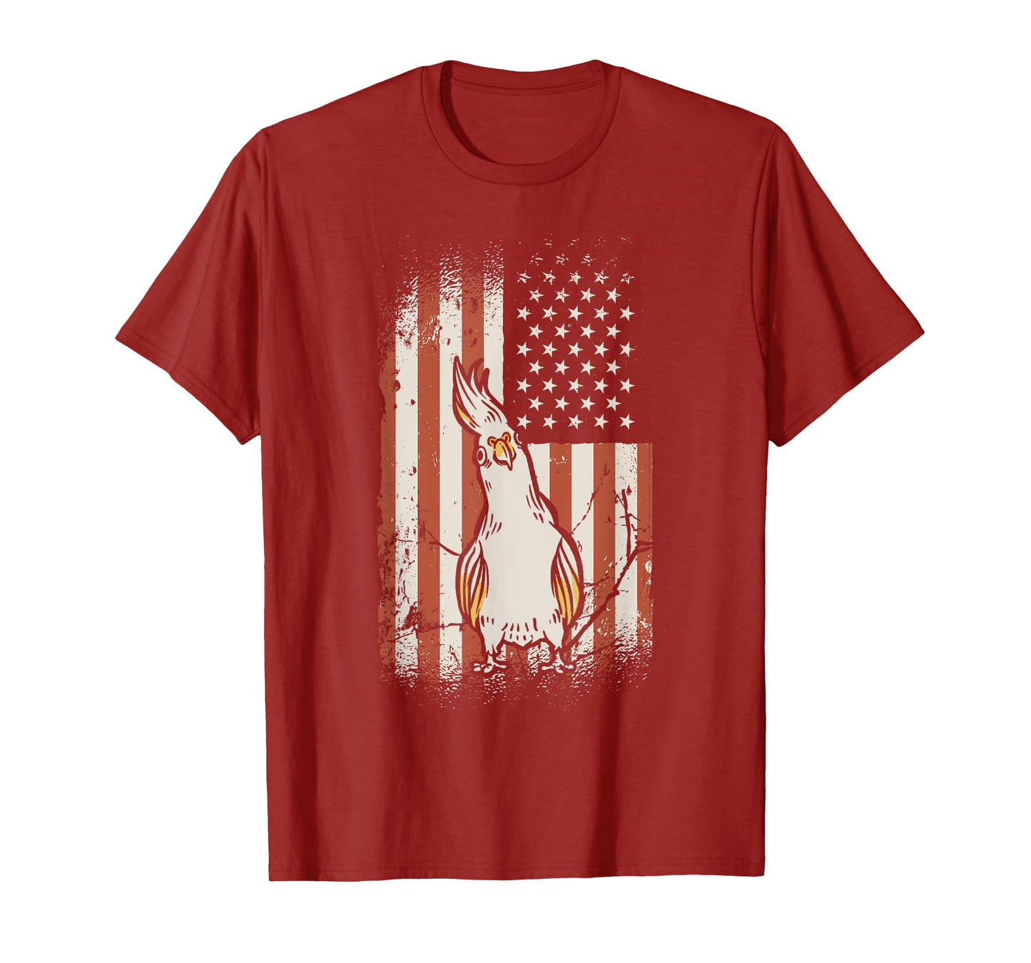 Cockatiel American Flag Bird Lover Patriotic Cockatiel T-Shirt