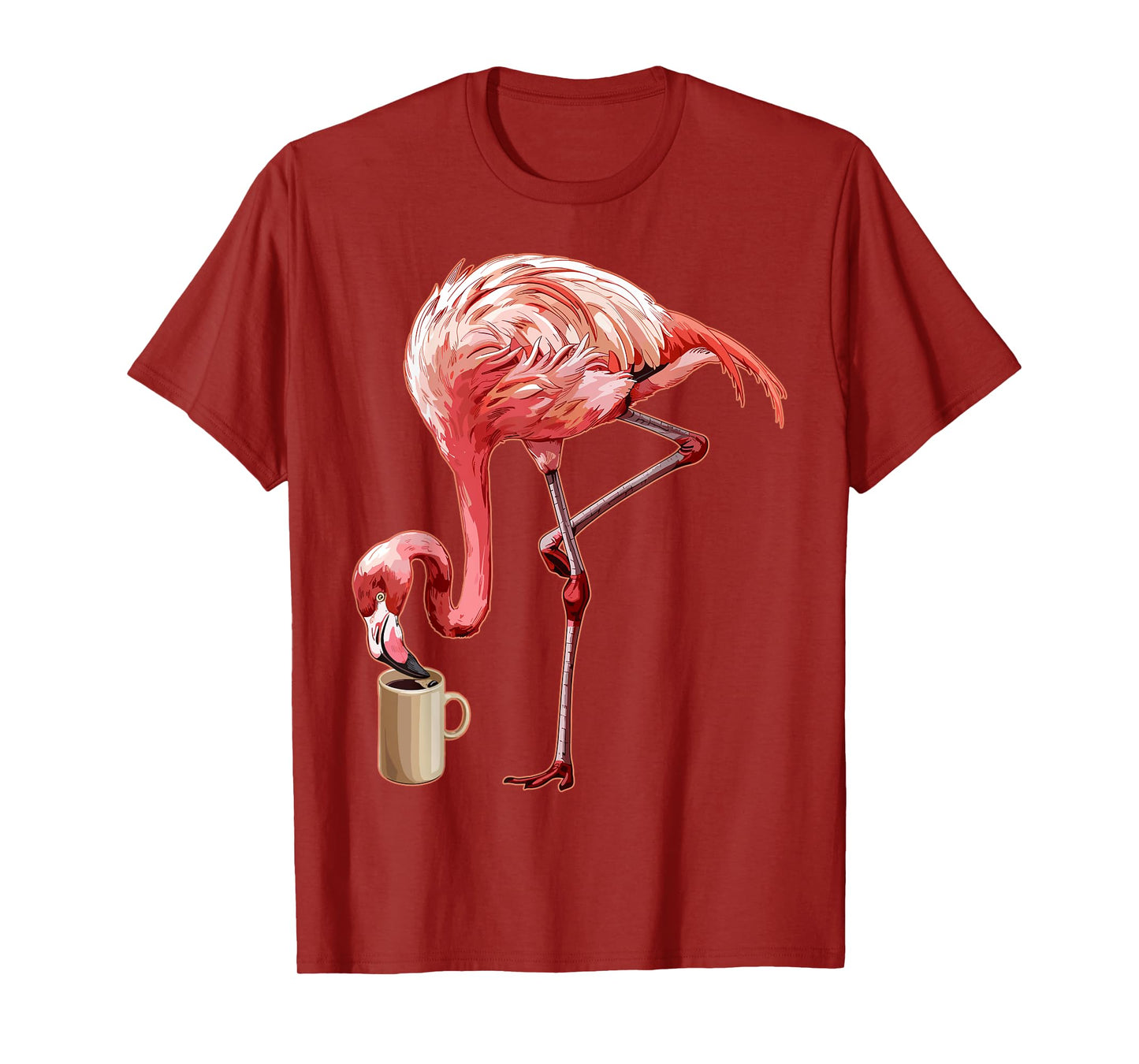 Flamingo Shirt Womens Men Funny Flamingo And Coffee T-Shirt