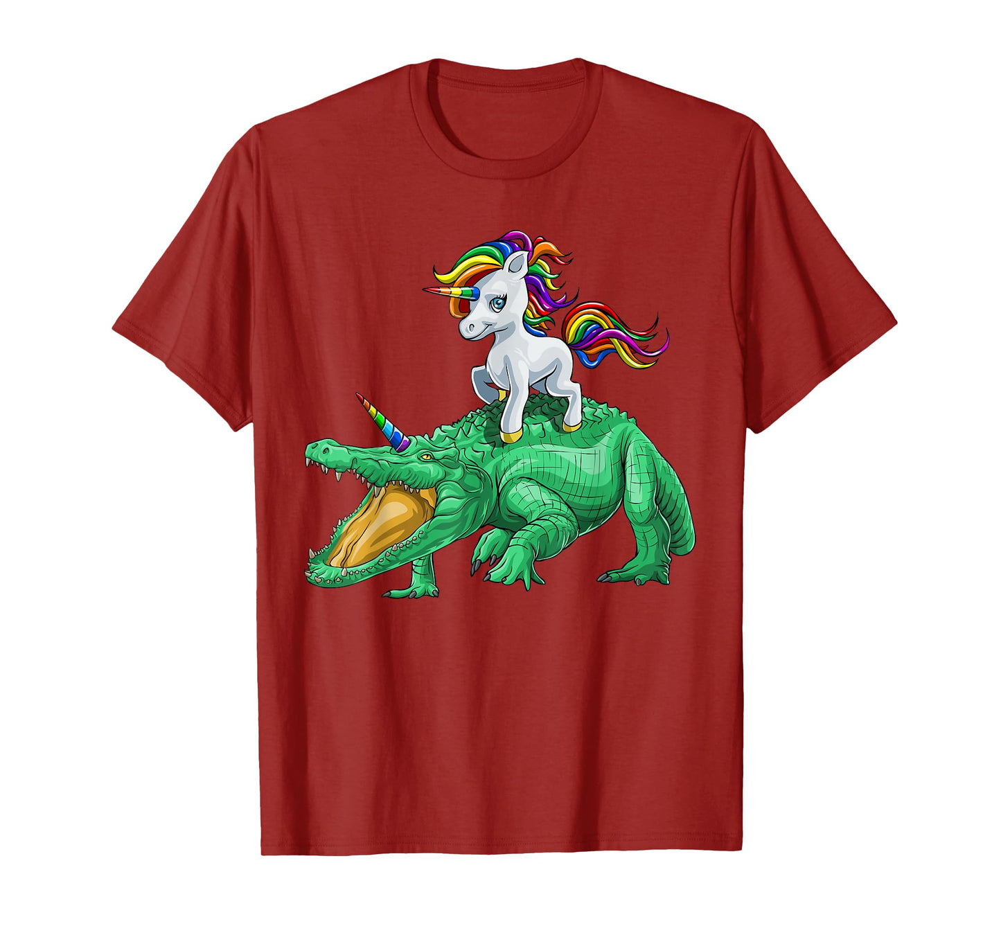 Unicorn Riding Crocodile Alligator Reptile Animal T-Shirt