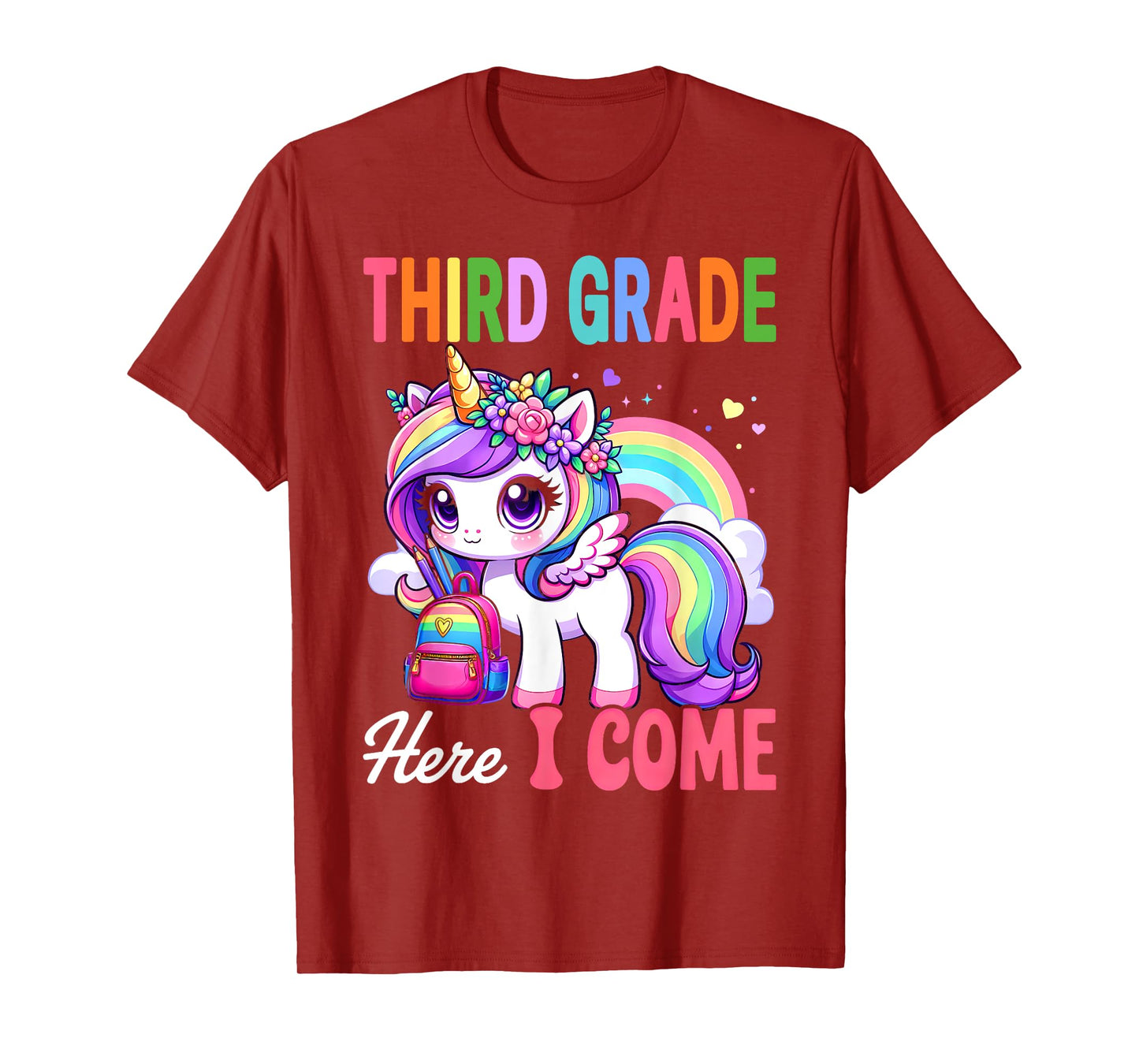 3rd Grade Shirts For Girls Unicorn Third Grade Here I Come T-Shirt