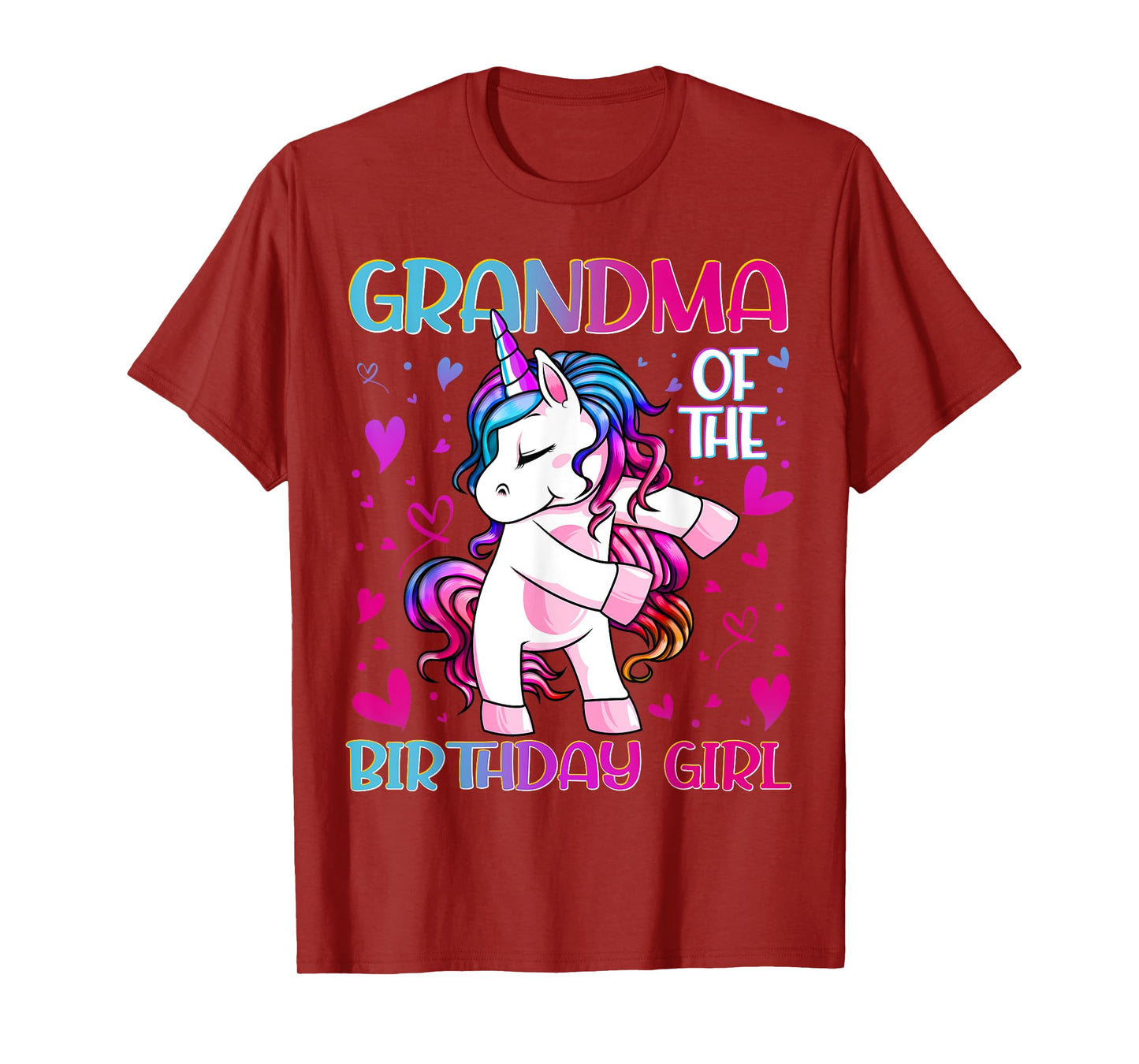 Grandma of the Birthday Girl Flossing Unicorn Grandmother T-Shirt