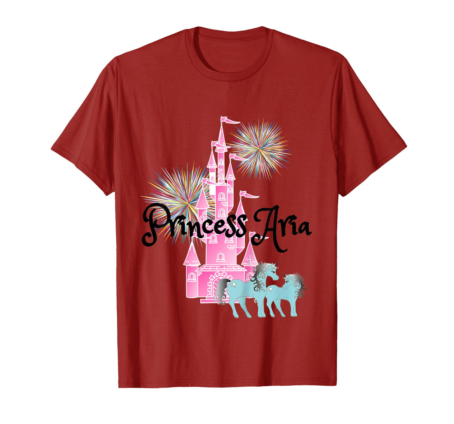Kids Princess Aria Name Girls Personalized Custom T-Shirt