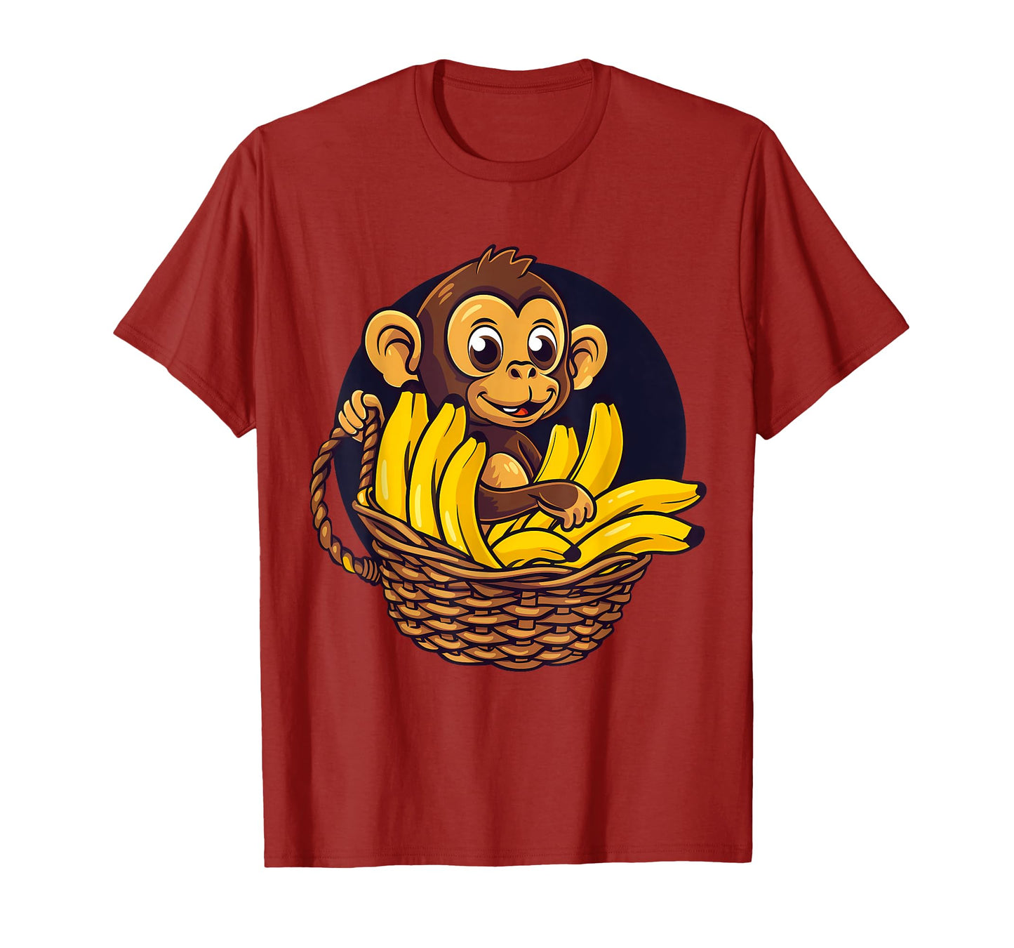 Banana Monkey Cute Monkey Drawing Bananas Fruit Artwork T-Shirt