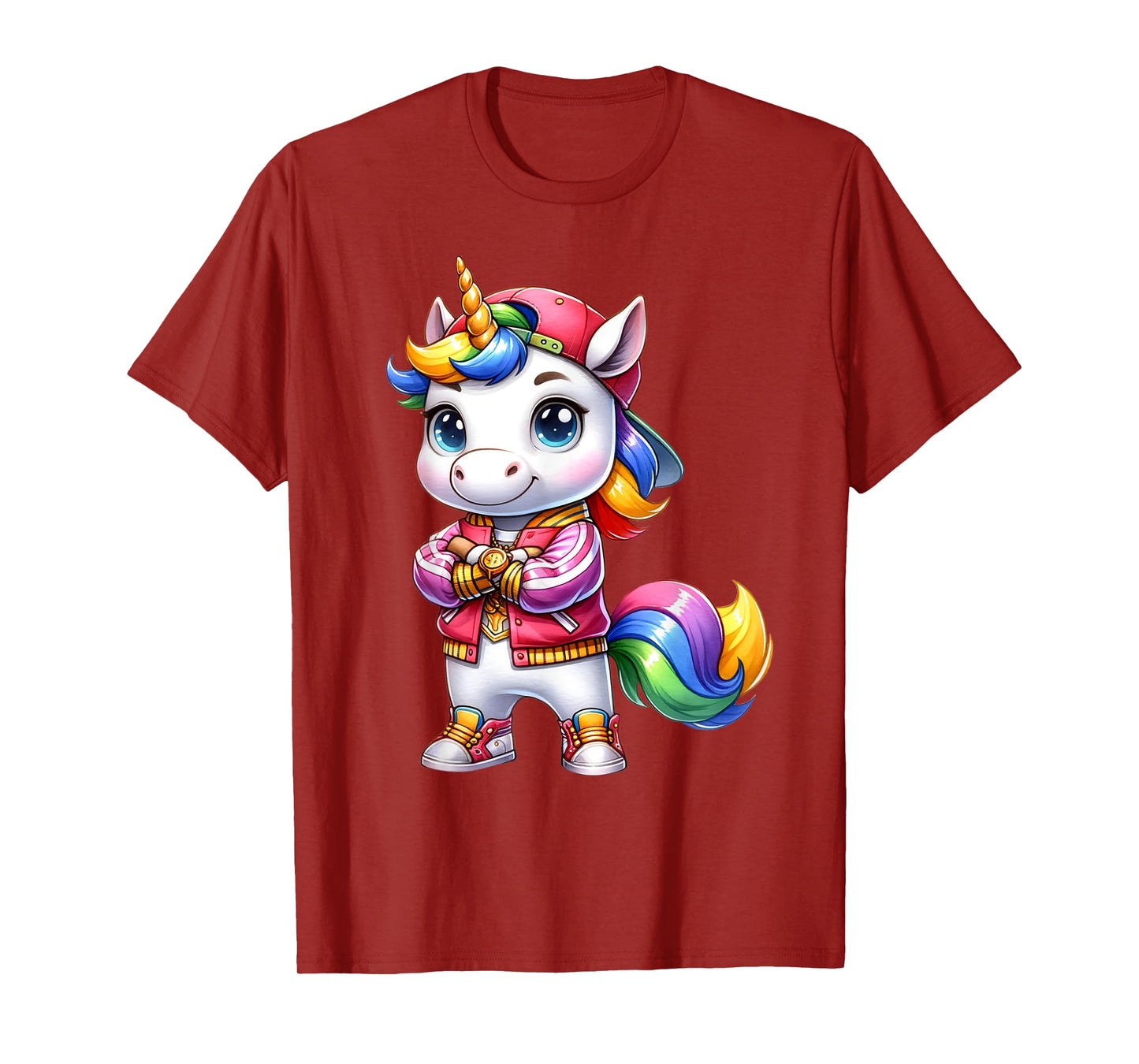 Hip Hop Unicorn Rainbow Swag Kids Fun T-Shirt