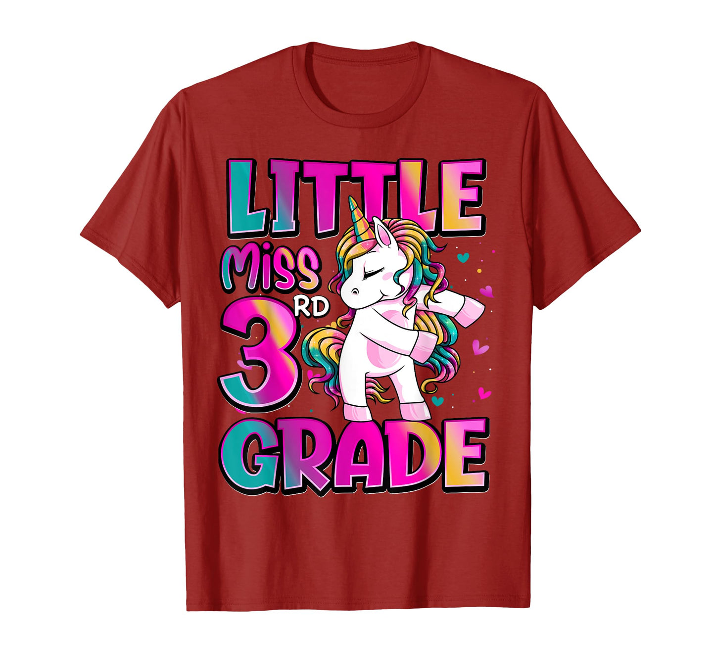 Little Miss 3rd Grade Unicorn Back To School 3rd Grade Girls T-Shirt