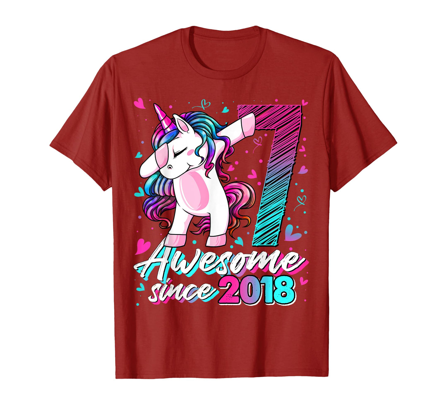 7 Year Old Unicorn Gifts For Girls 7th Birthday Girl Party T-Shirt
