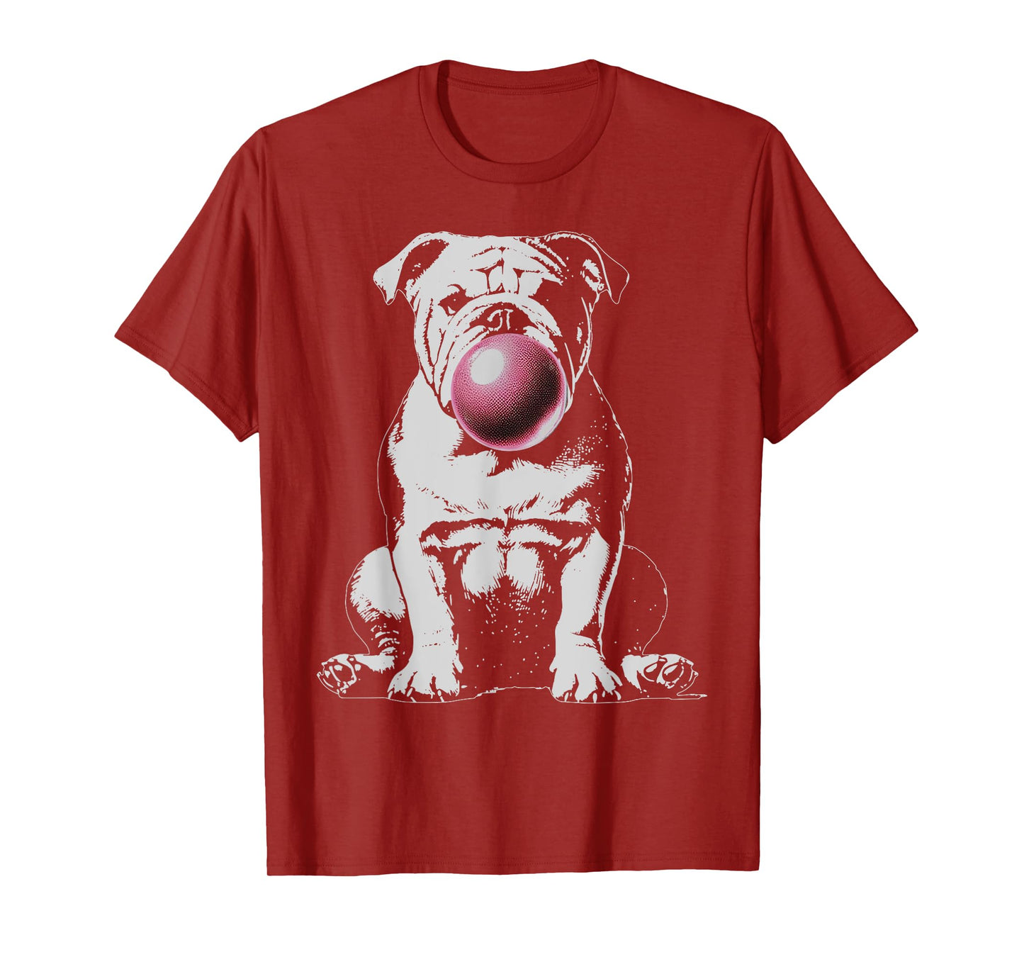 Vintage English Bulldog Blowing Bubble Mom Dog Dad Graphic T-Shirt for Men Women Kids