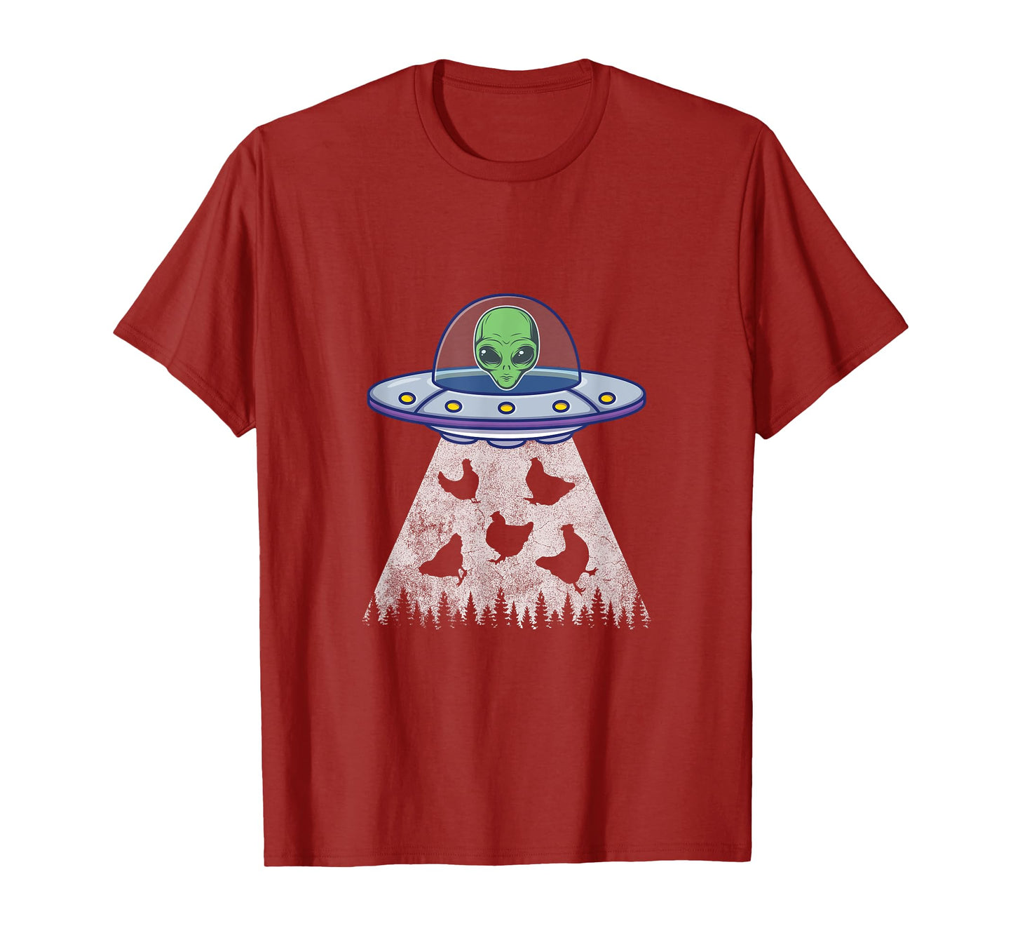 Chicken Abduction Funny UFO Alien Lover Vintage Distress T-Shirt