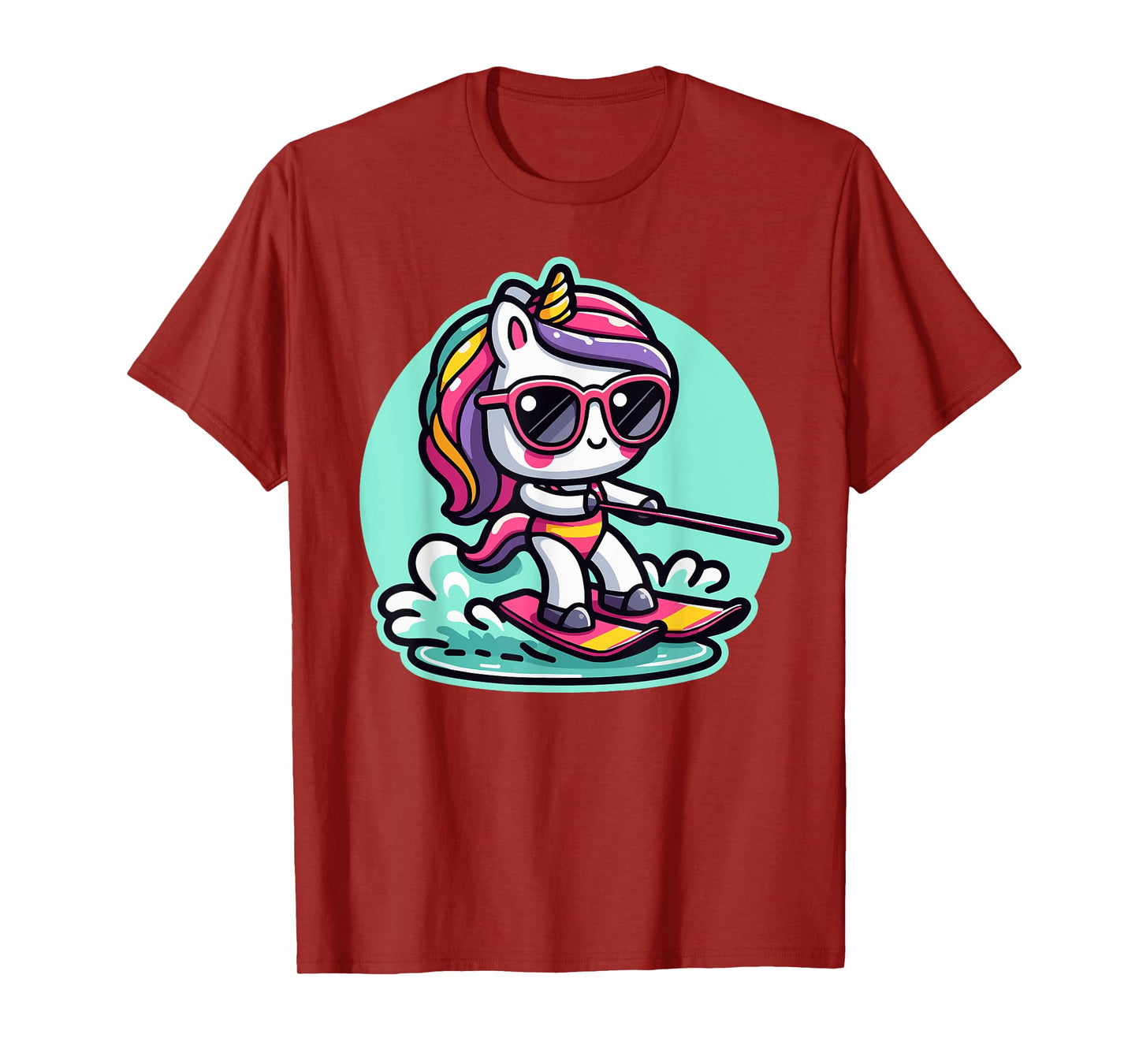 Waterski Girl Waterskier Unicorn Waterski T-Shirt