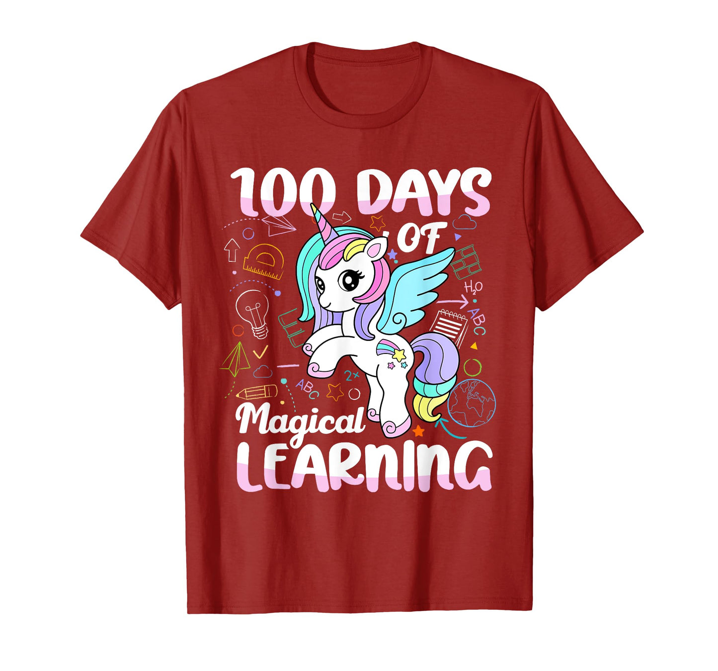 100 Days of Magical Learning Unicorn 100th Day School Girls T-Shirt