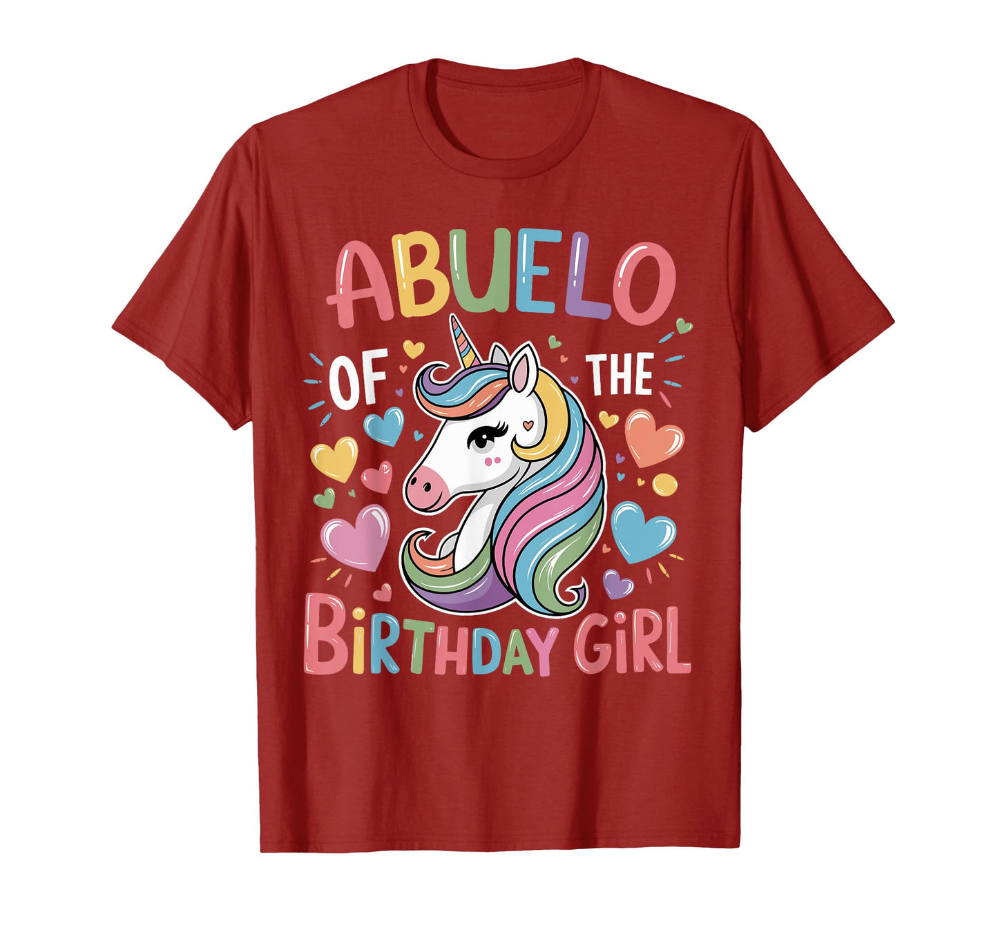 Abuelo of The Birthday Girl Matching Unicorn Bday Grandpa T-Shirt