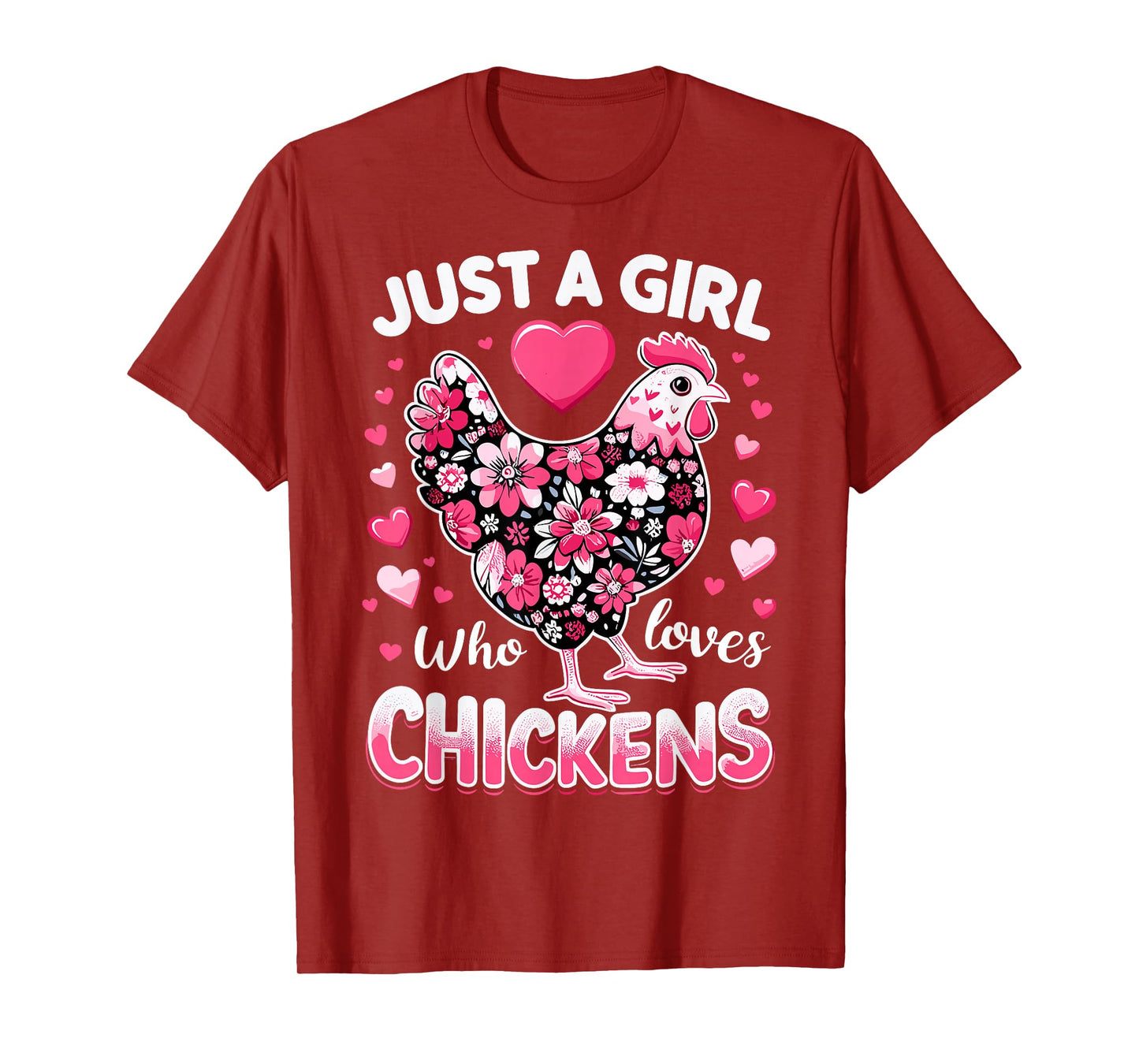 Just A Girl Who Loves Chickens Cute Farm Animal Chicken T-Shirt