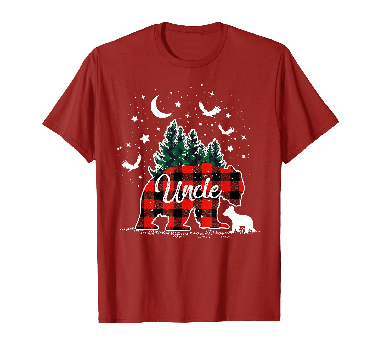 Wildlife Nature Uncle Bear Red Buffalo Plaid Christmas Pjs T-Shirt