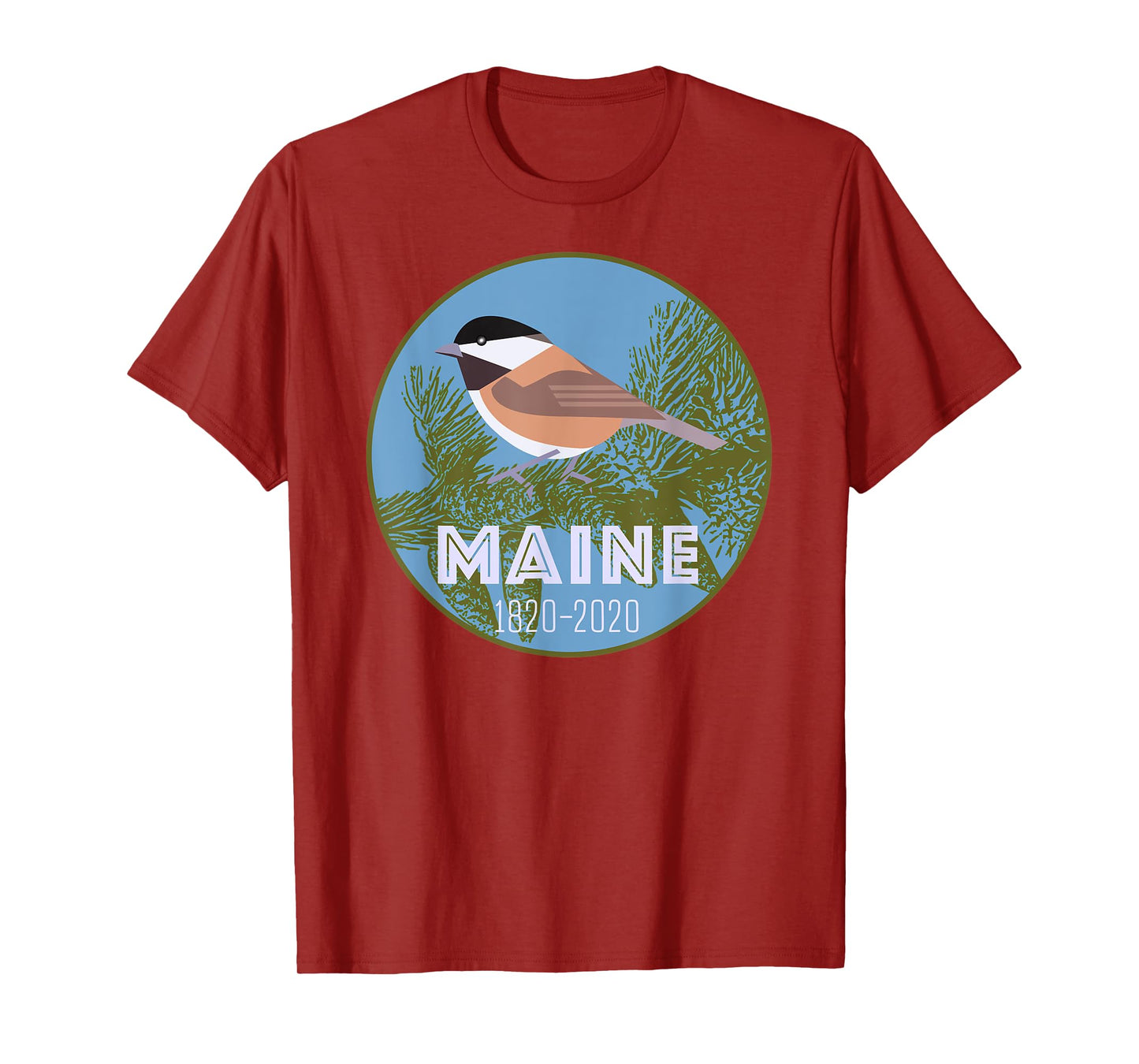 Maine Bicentennial T Shirt Chickadee State Bird 200 Years