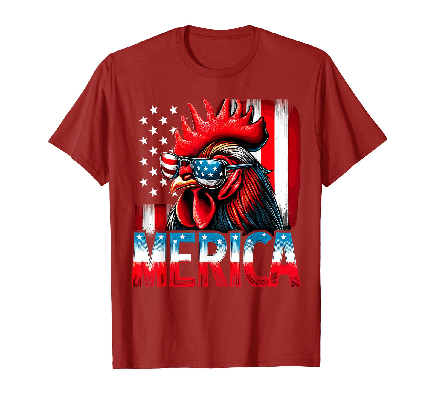 Patriotic Chicken USA Flag Merica Chicken 4th of July Women Kids Men T-Shirt