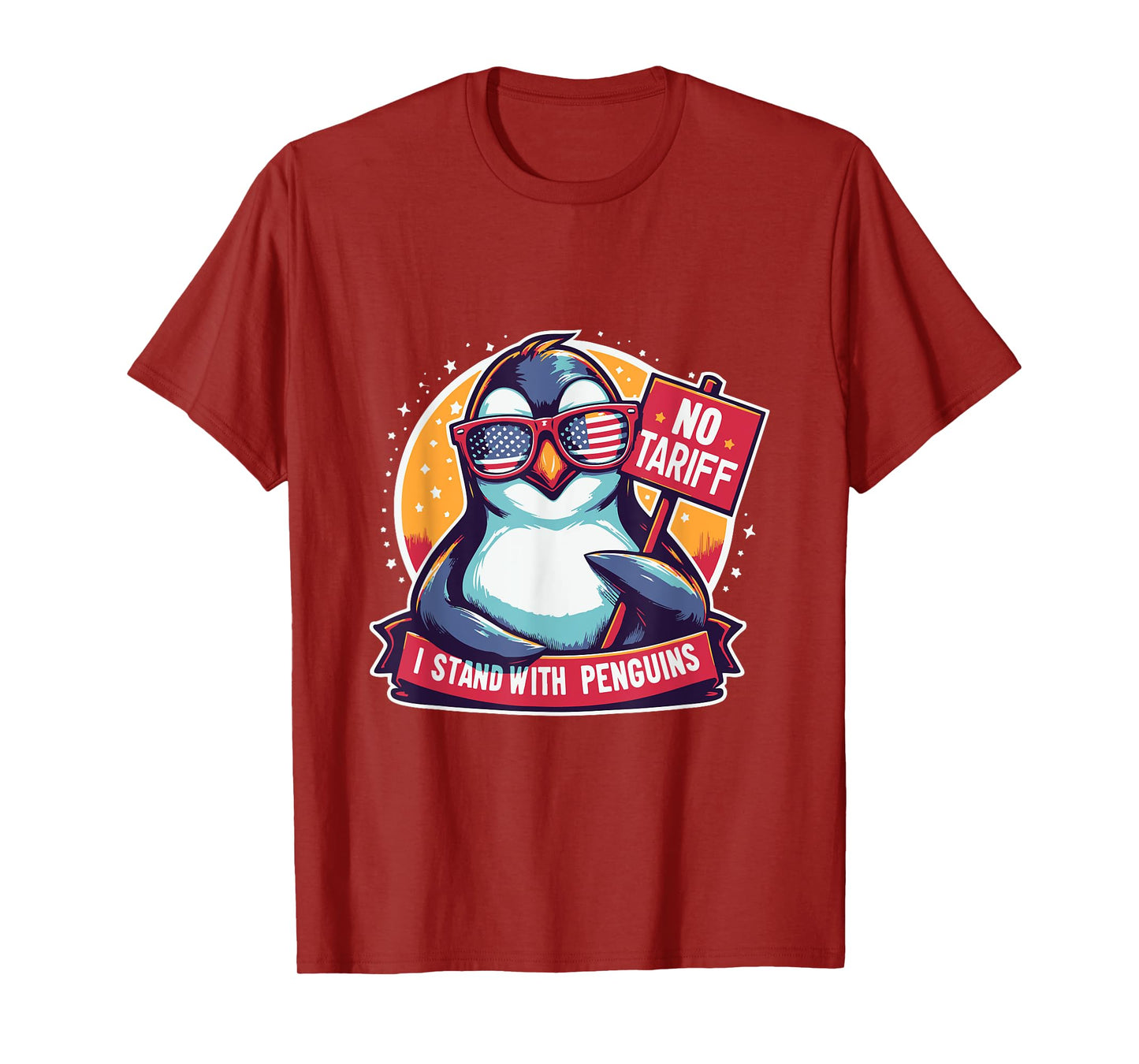 No Tariffs Penguin Protest Heard Island I Stand With Penguin T-Shirt