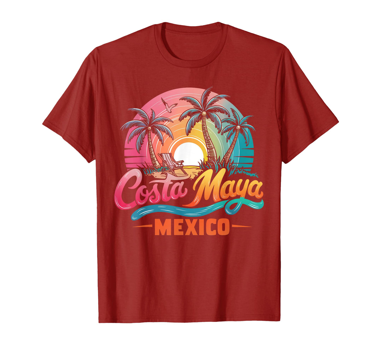 Costa Maya Mexico Tropical Sunset beach Souvenir Vacation Men Women Girls Kids T-Shirt