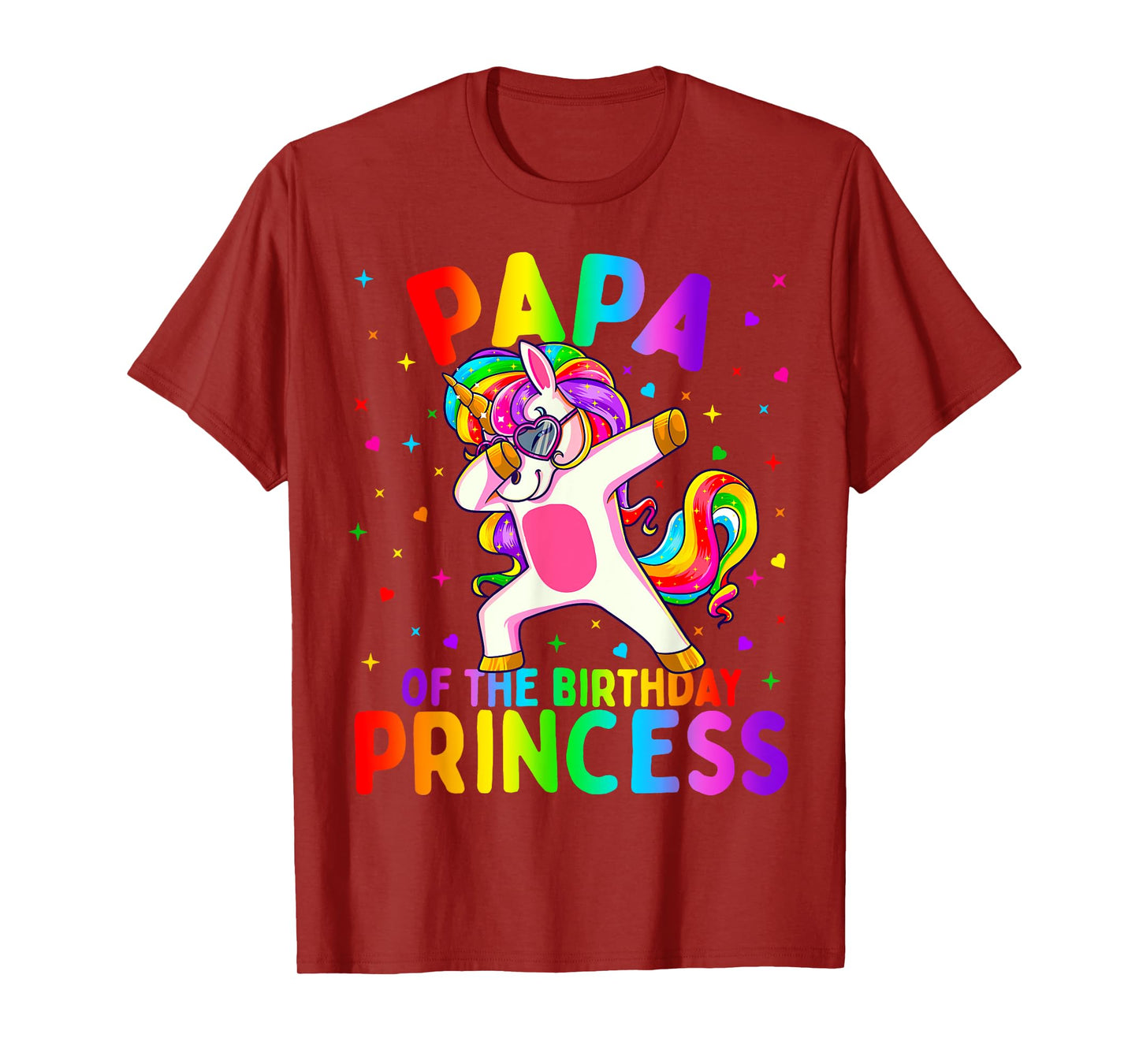 Papa of the Birthday Princess Girl Dabbing Unicorn T-Shirt