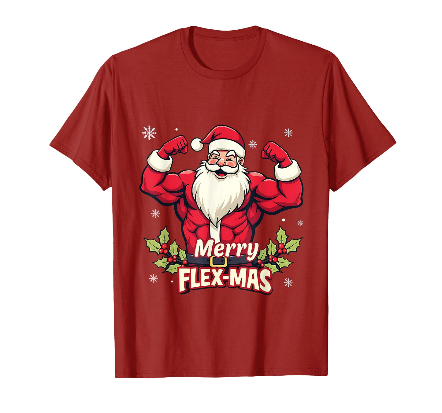 Merry Flex-Mas Muscles For Christmas Santa Fitness Gym Xmas T-Shirt