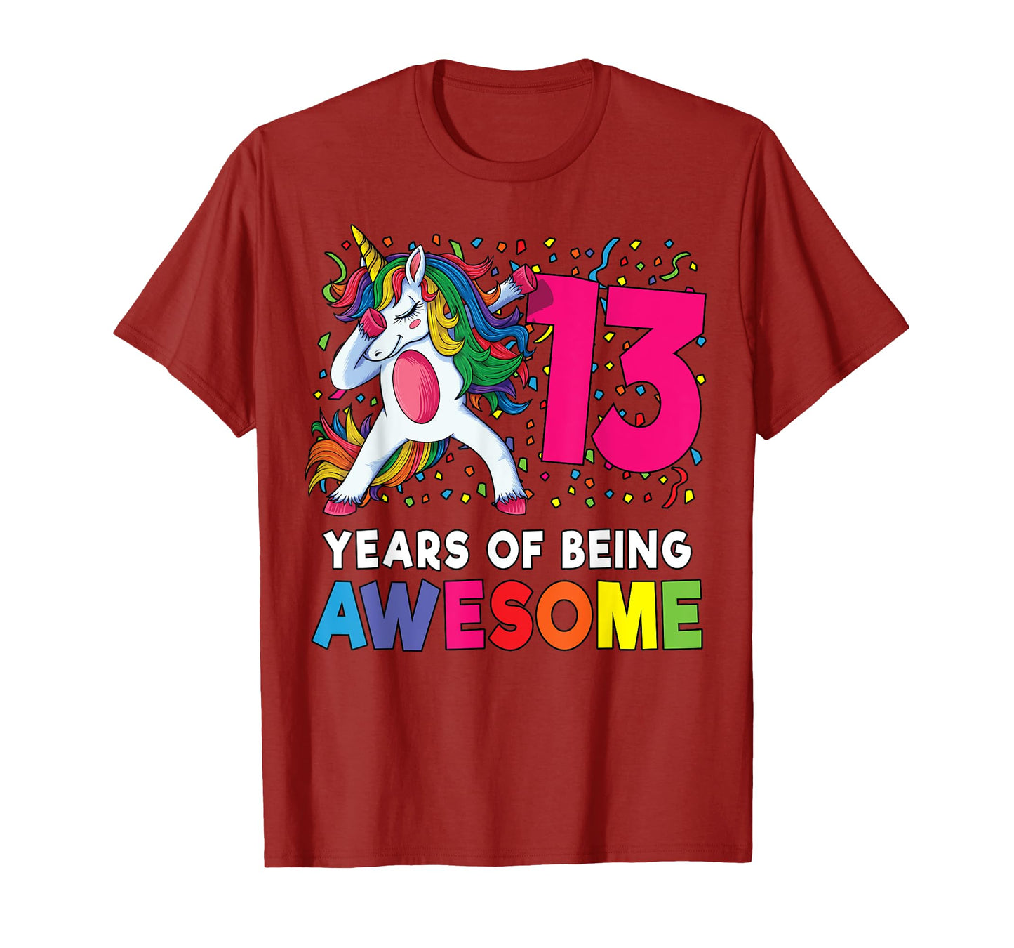 13th Birthday Dabbing Unicorn Party Gift 13 Years Old Girls T-Shirt
