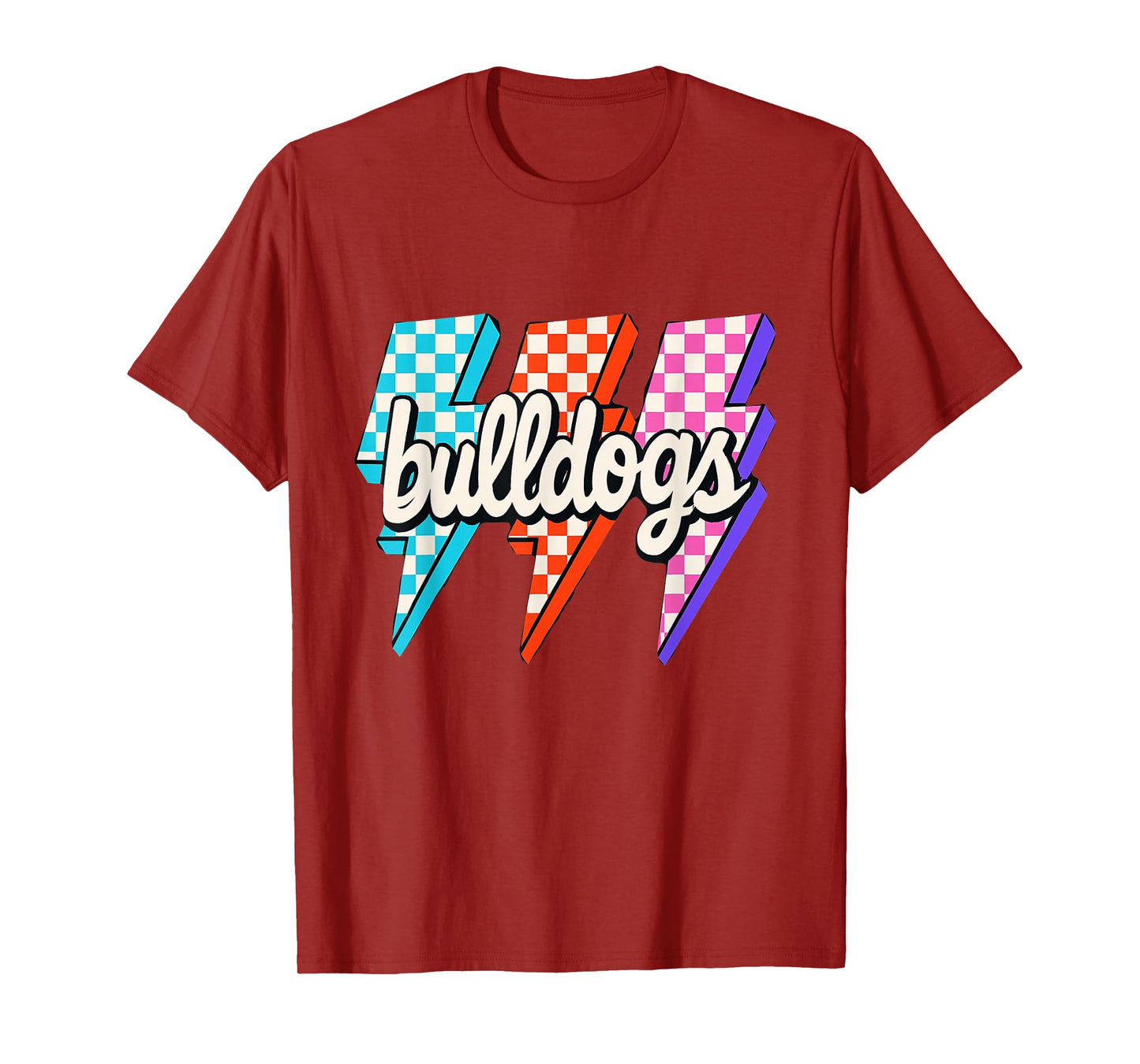 Team Spirit Bulldogs Checkered Mascot Back to School T-Shirt