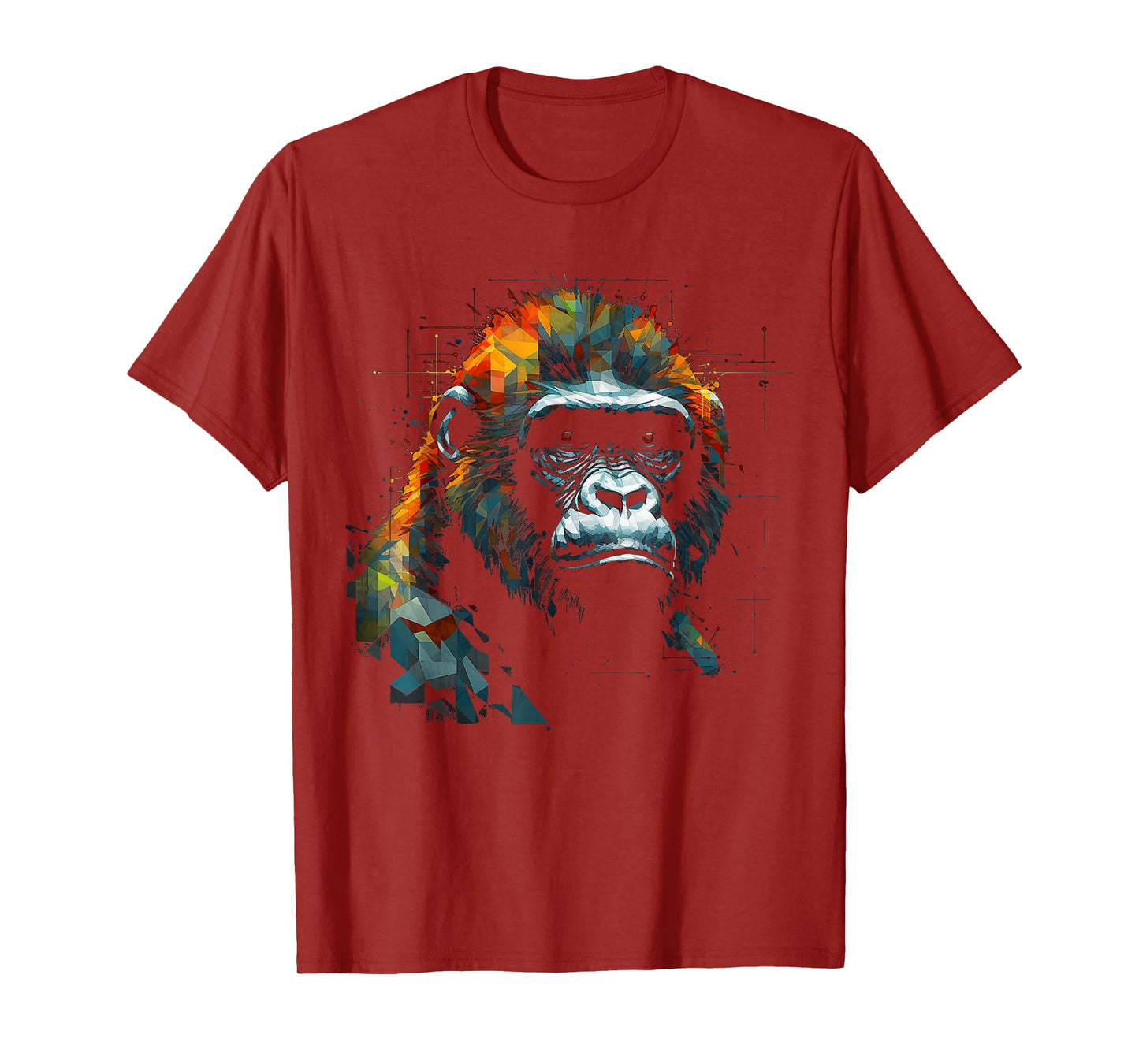 Gorilla Artwork Colourful Animal Monkey Zoo Gorilla T-Shirt
