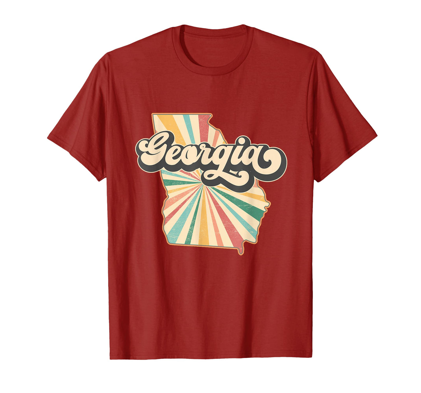 Georgia State Map - Retro Map Flag Souvenir Men Women Kids T-Shirt