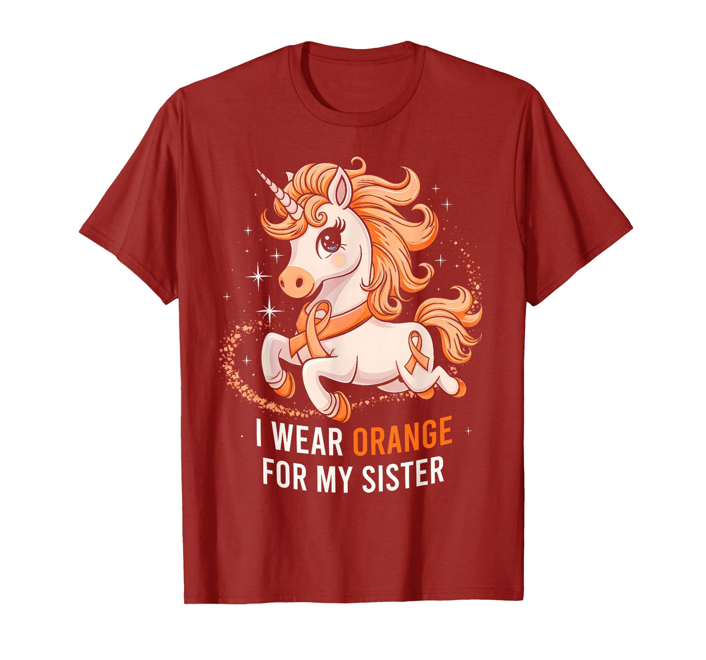 I Wear Orange For My Sister Unicorn MS Awareness T-Shirt