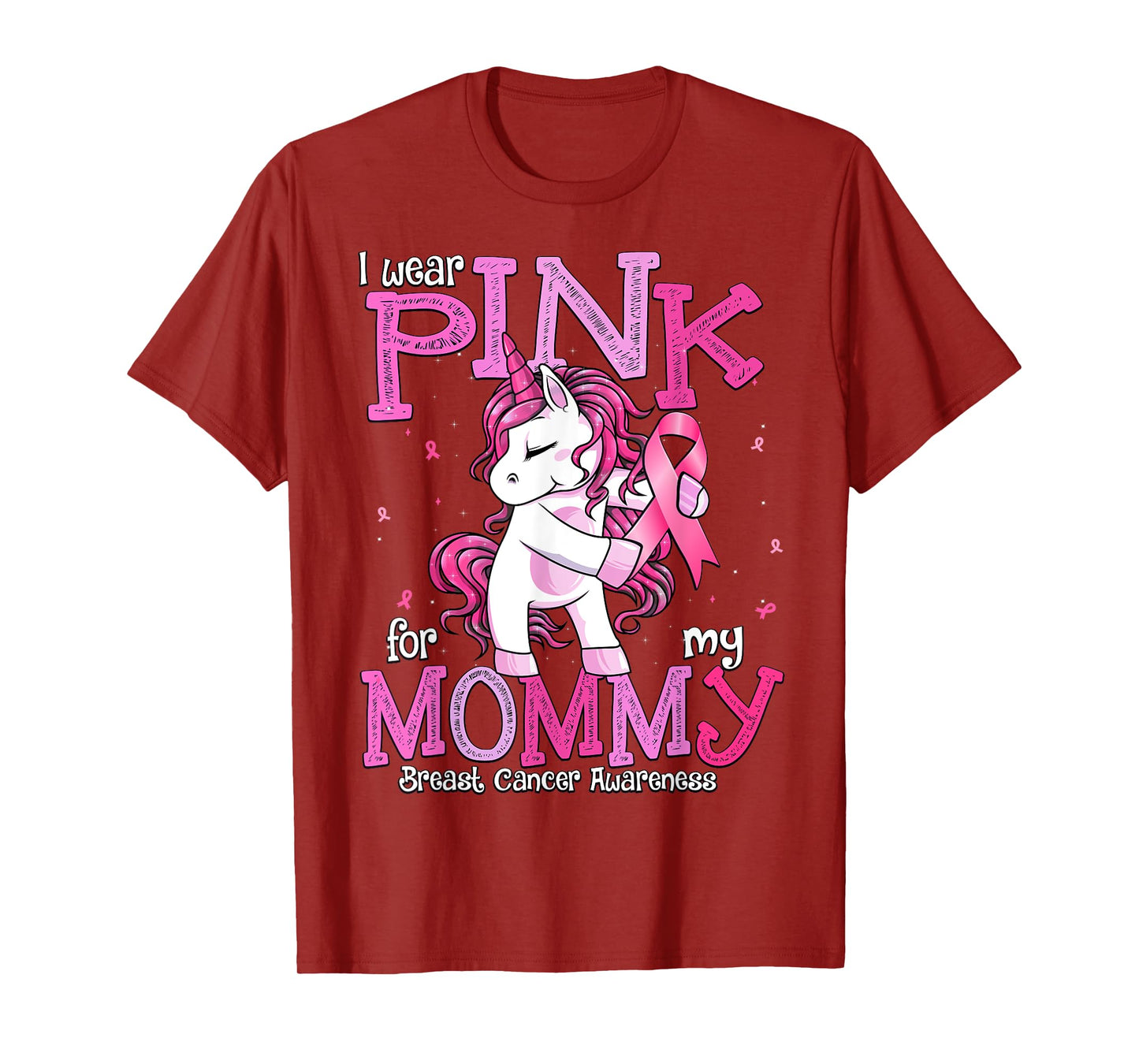 I Wear Pink For My Mommy Shirt Breast Cancer Awareness T-Shirt