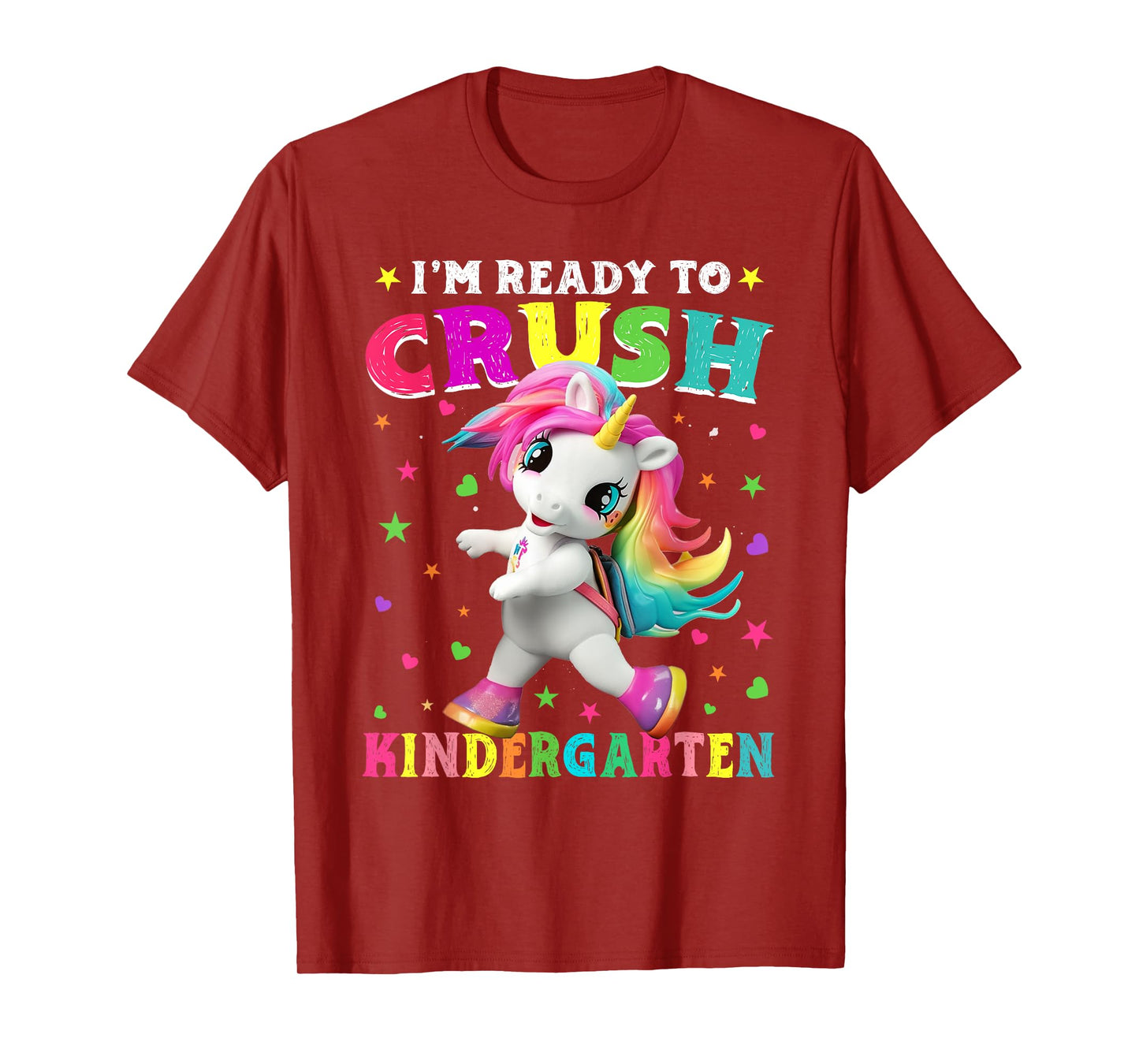 I'm Ready To Crush Kindergarten Unicorn Back To School Girls T-Shirt